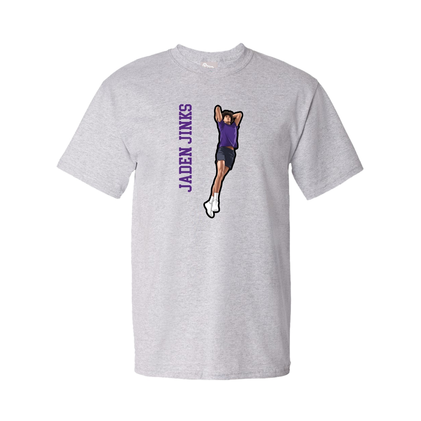 Youth Tee — Name Vertical in Grey