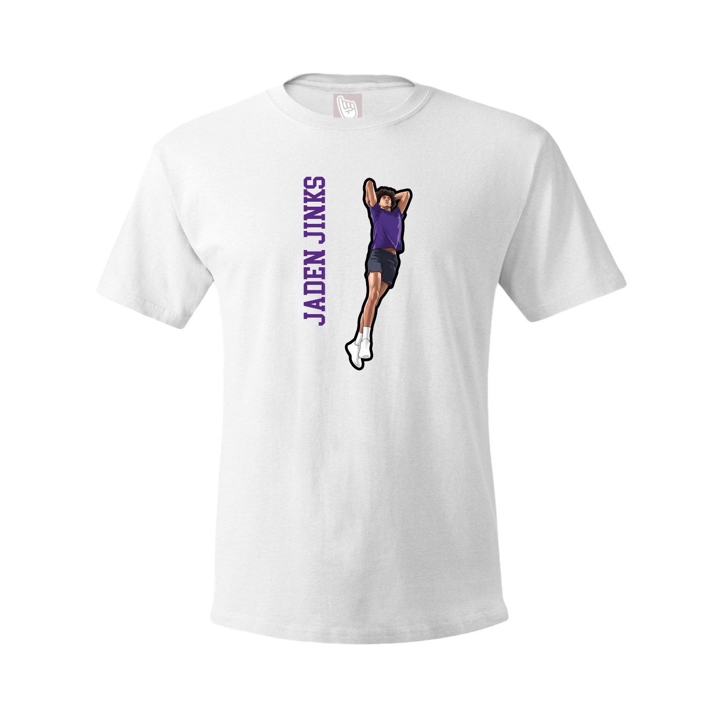 Youth Tee — Name Vertical in White