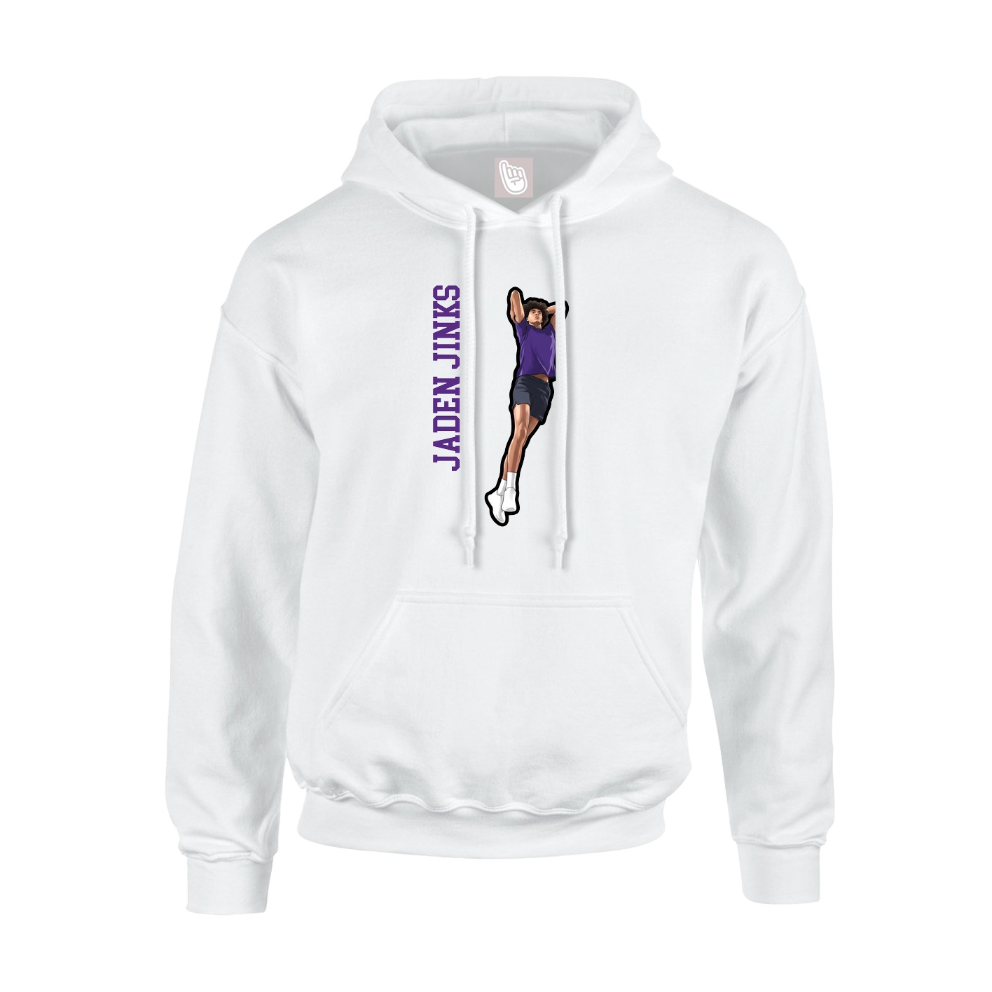 Youth Hoodie — Name Vertical in White