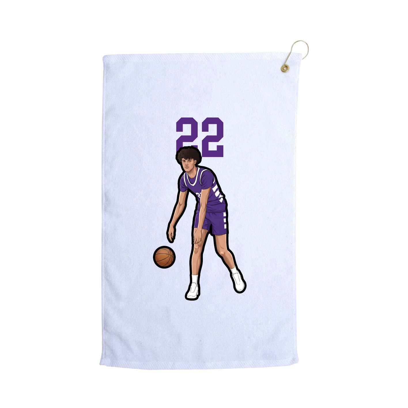 Golf Towel — Number Top in White
