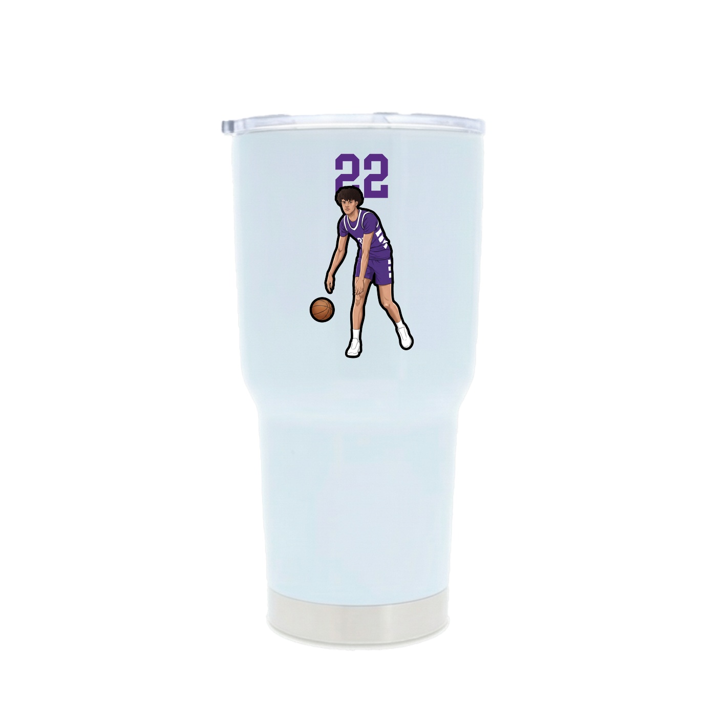 30oz Stainless Steel Tumbler — Number Top in White
