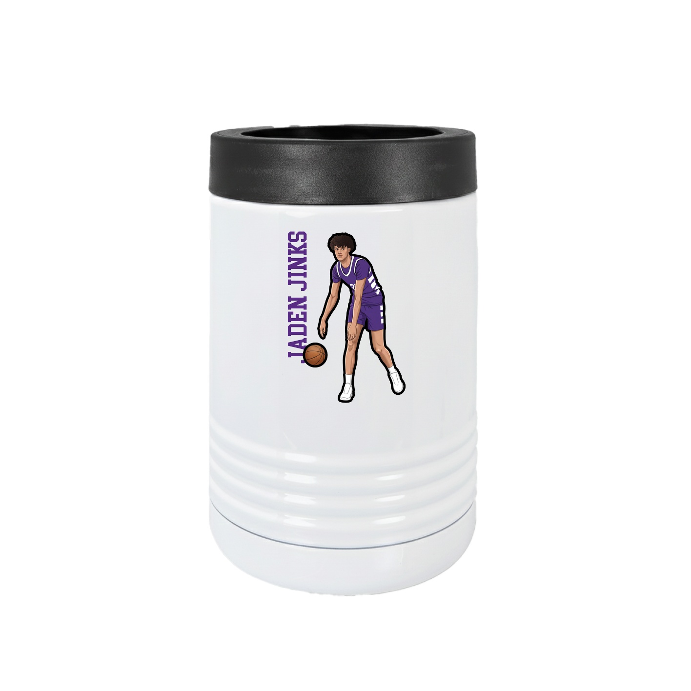Beverage Holder — Name Vertical in White