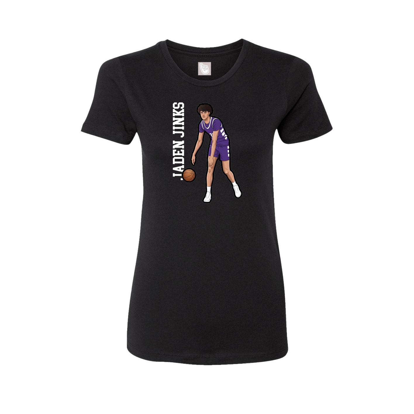 Womens Tee — Name Vertical in Black