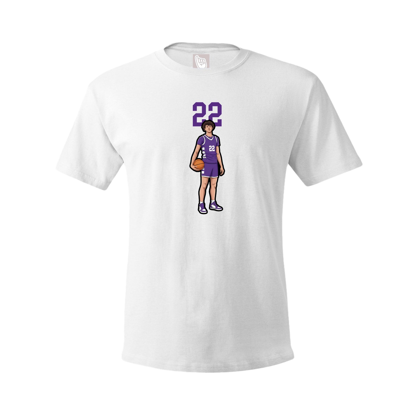 Youth Tee — Number Top in White
