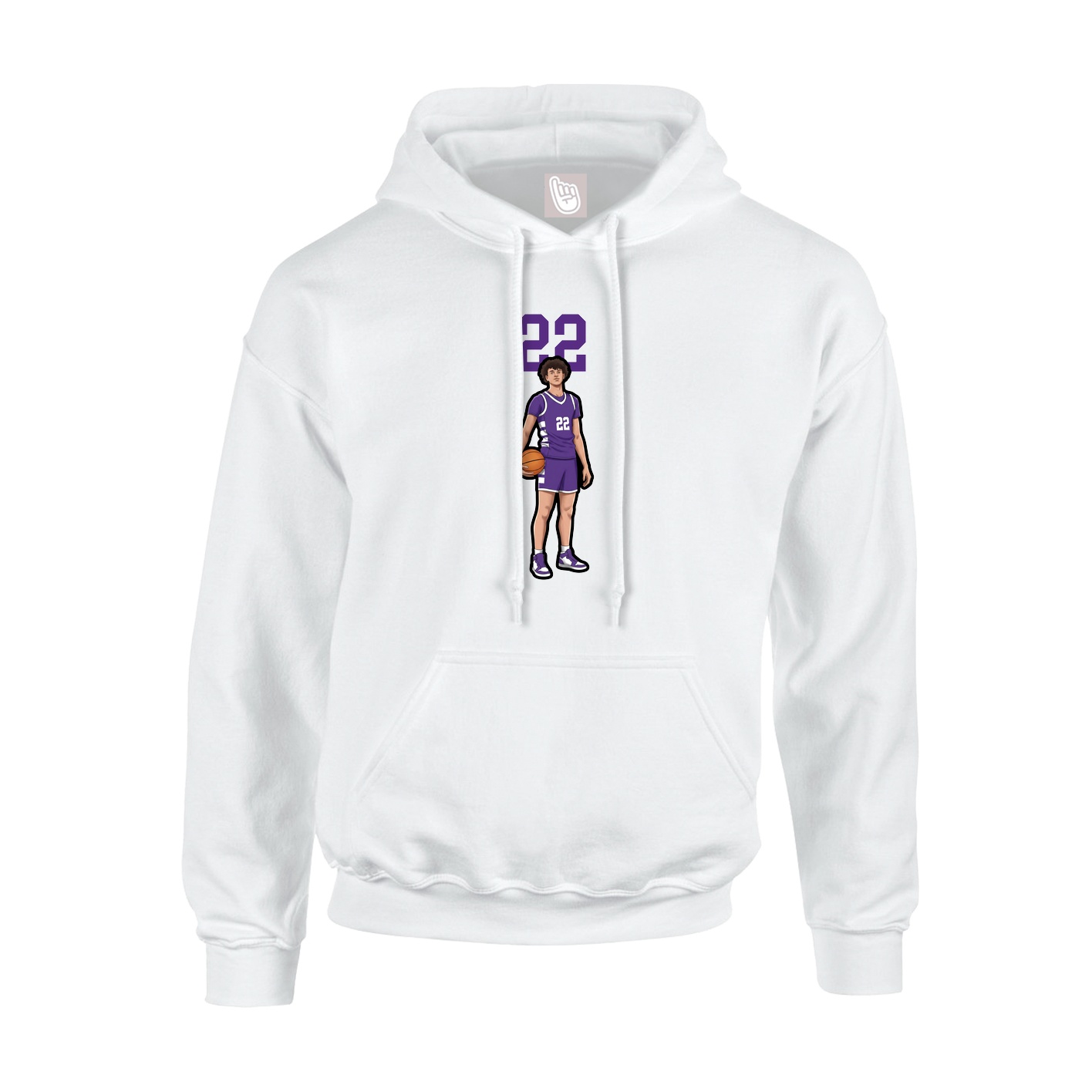 Youth Hoodie — Number Top in White