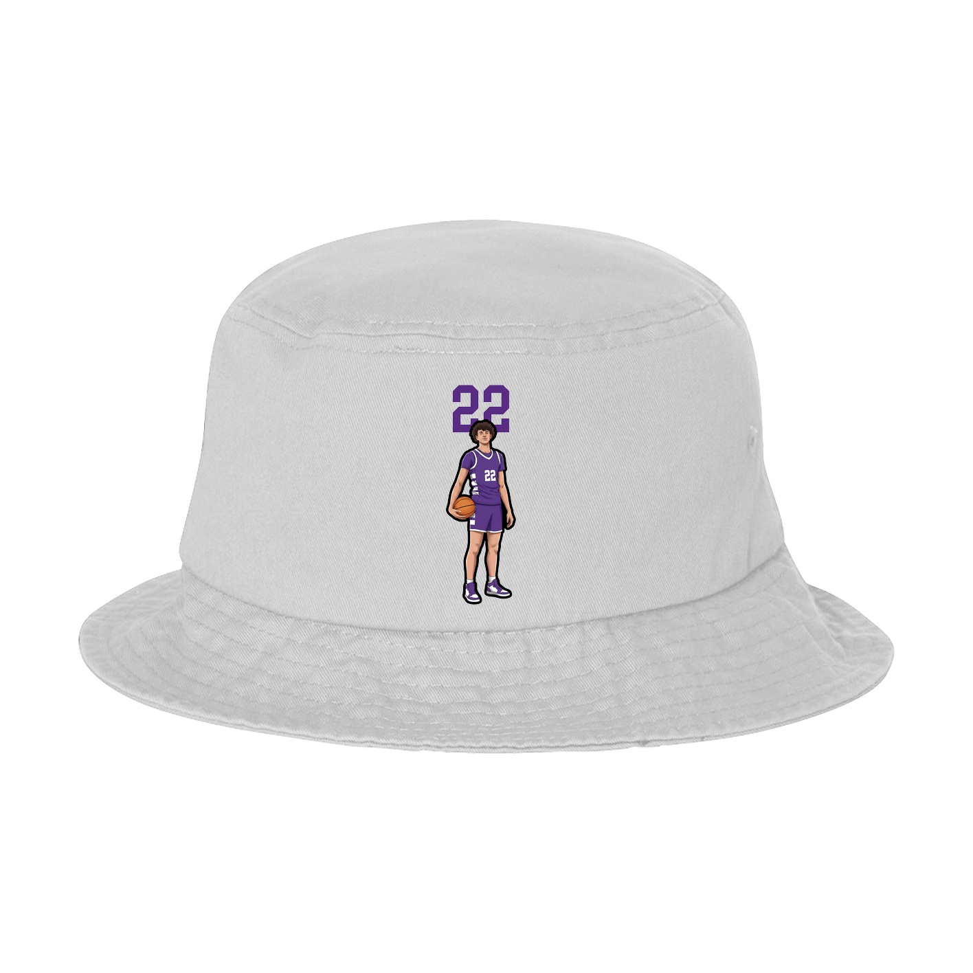 Bucket Cap — Number Top in White
