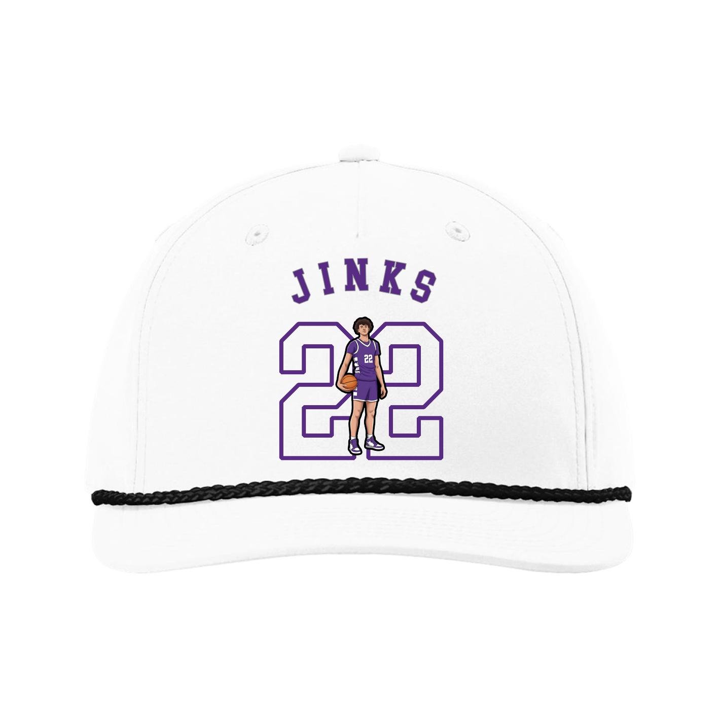 Five-Panel Classic Rope Cap — Shirsey Arch in White