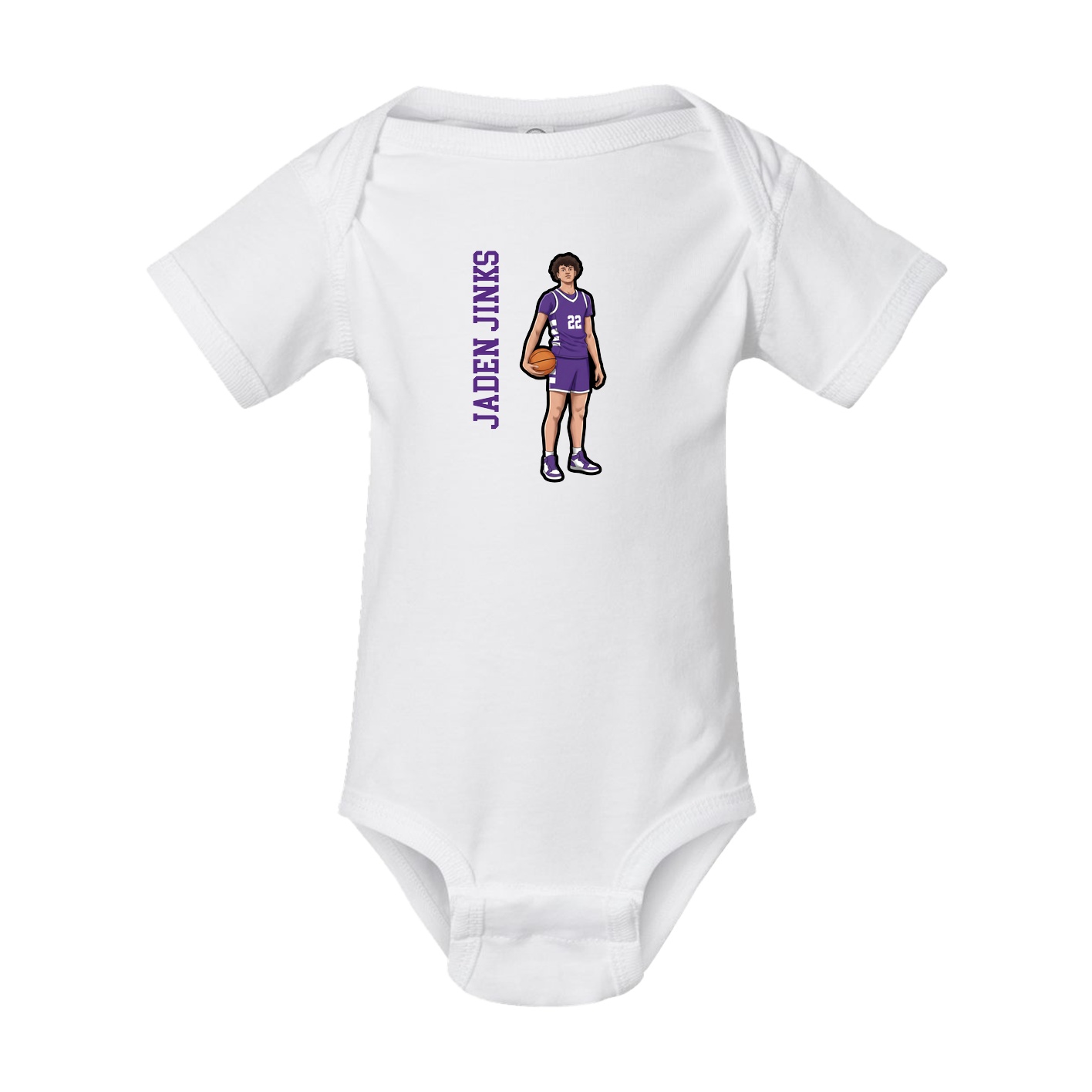 Baby Onesie — Name Vertical in White