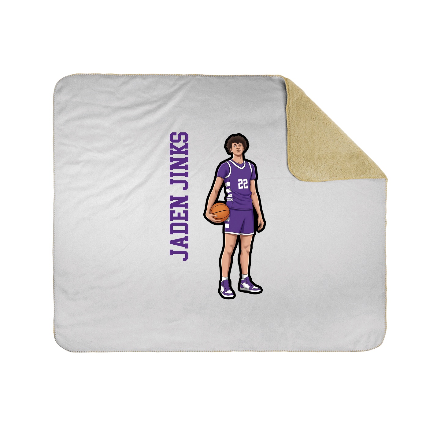 Throw Blanket — Name Vertical in White
