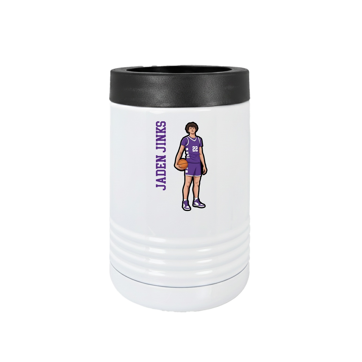 Beverage Holder — Name Vertical in White