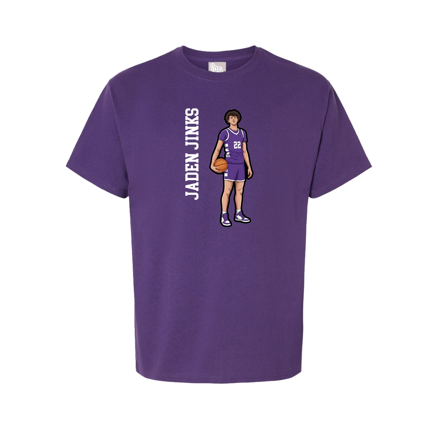 Youth Tee — Name Vertical in Purple
