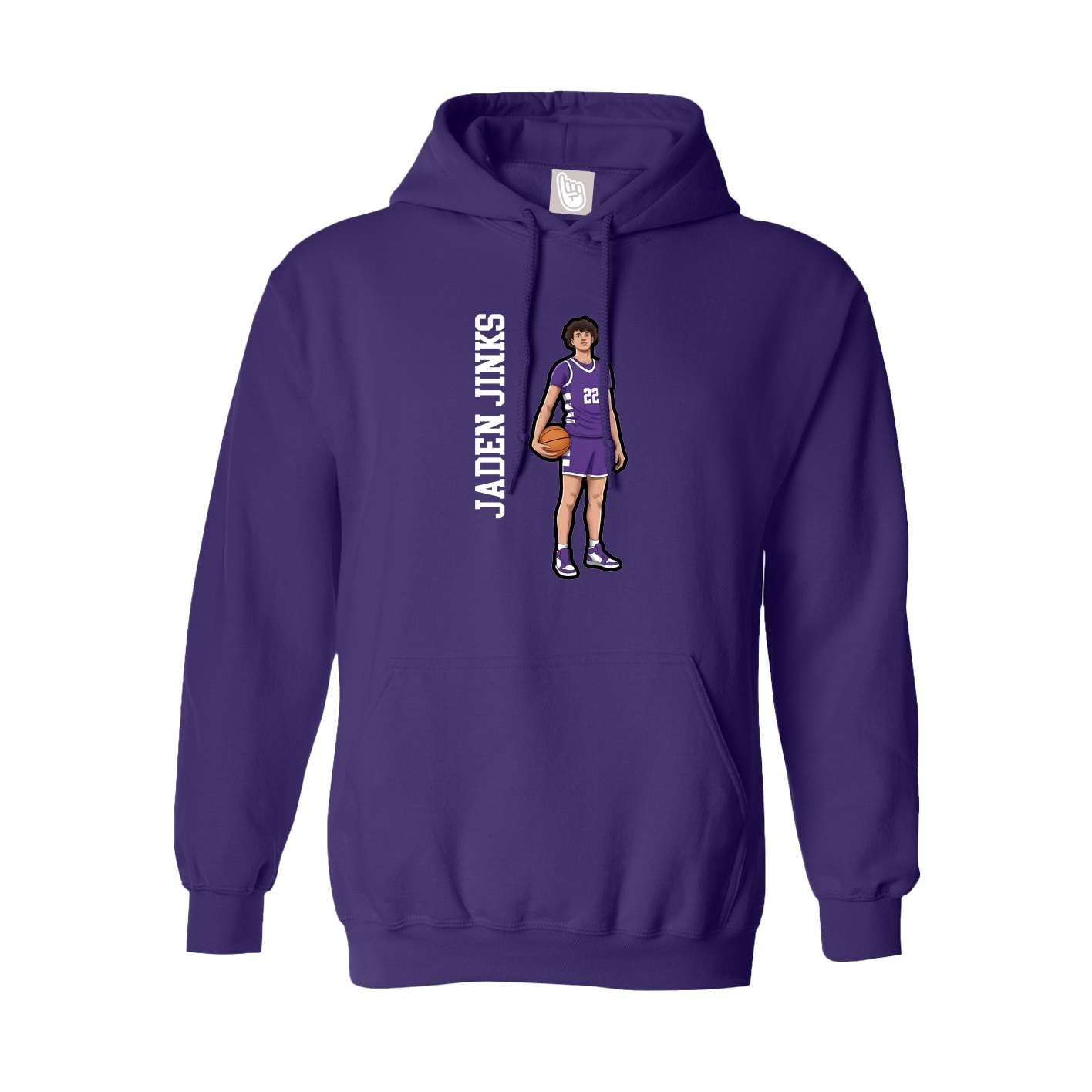 Hoodie — Name Vertical in Purple