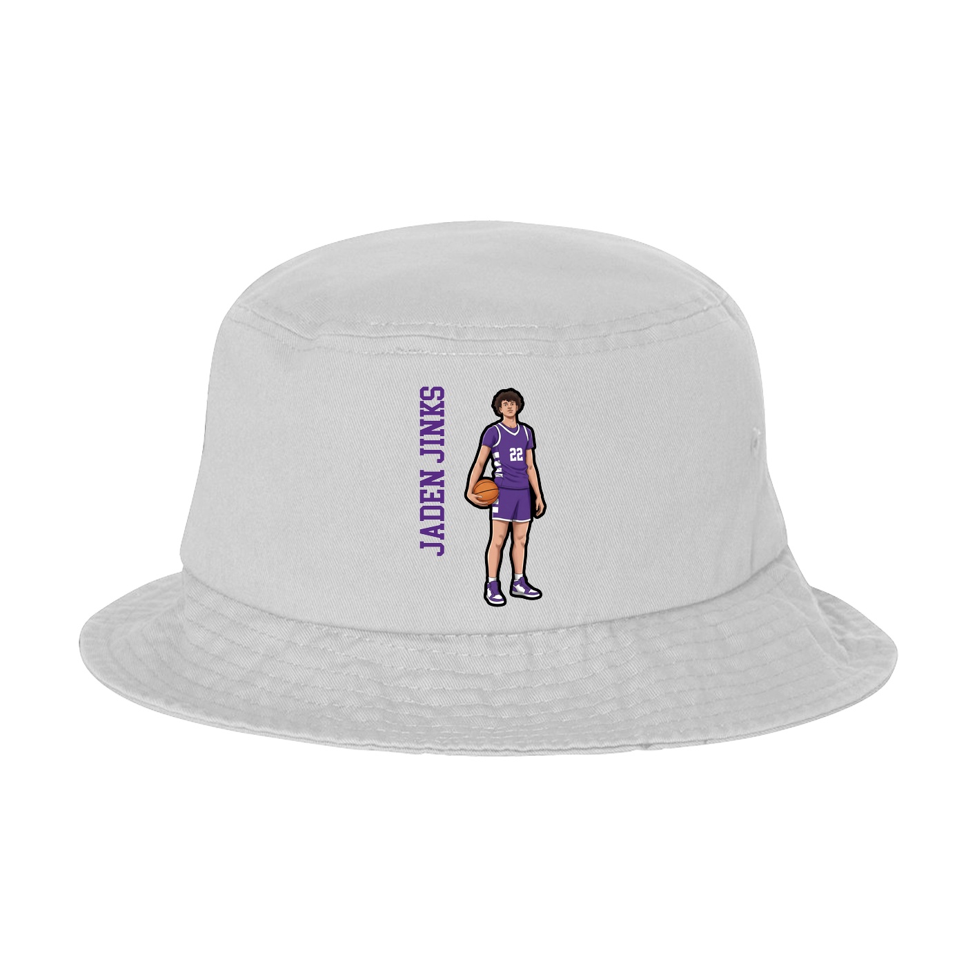 Bucket Cap — Name Vertical in White