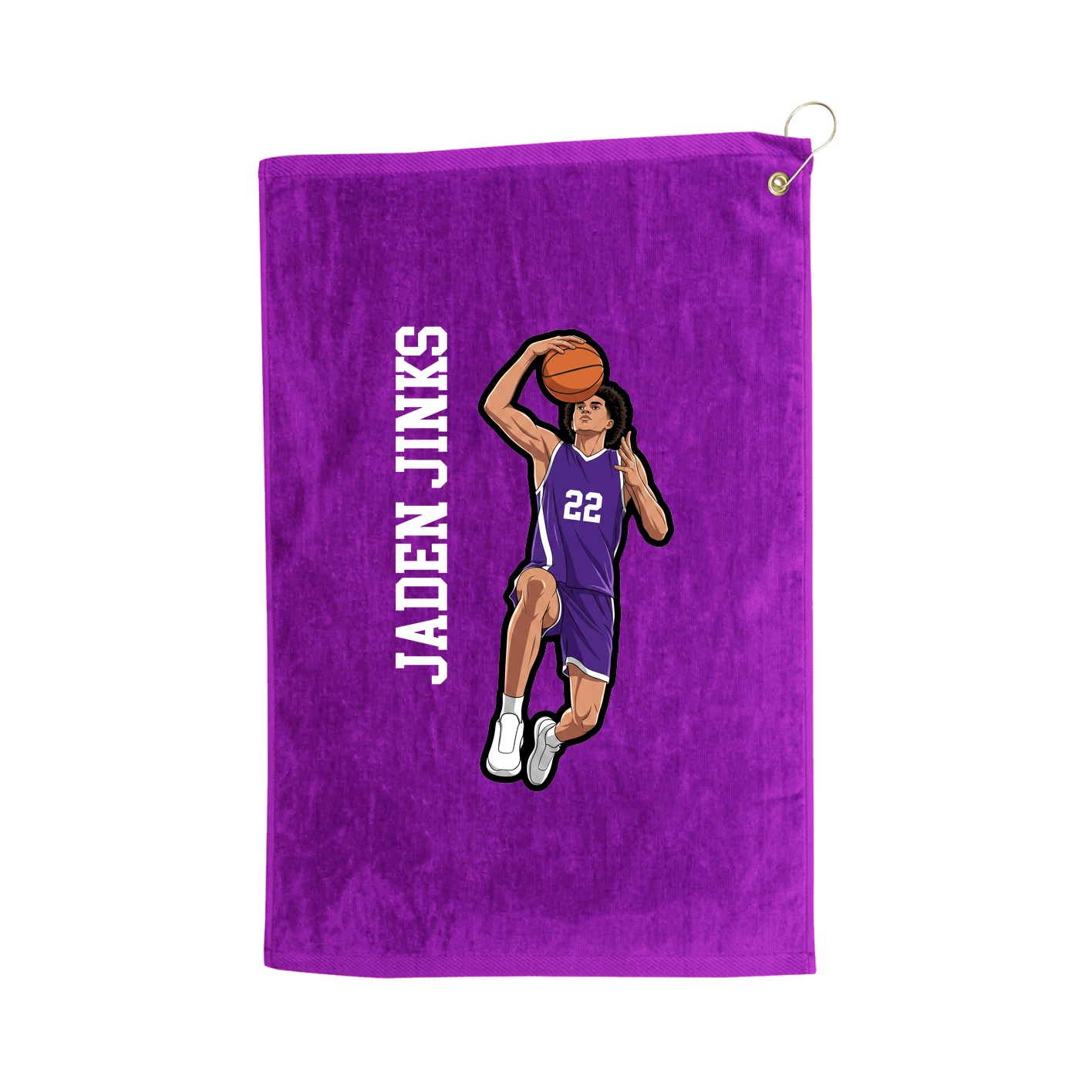 Golf Towel — Name Vertical in Purple