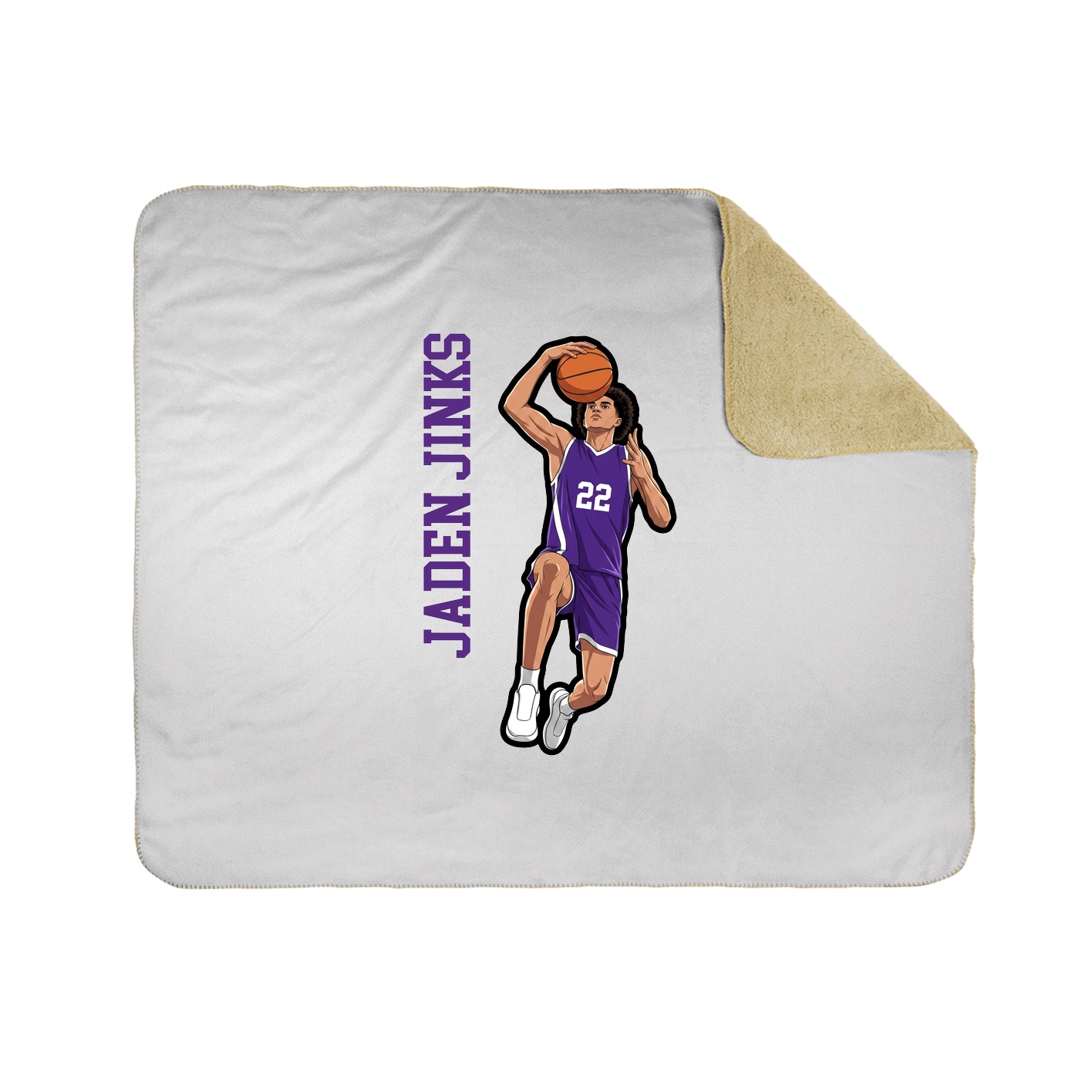 Throw Blanket — Name Vertical in White