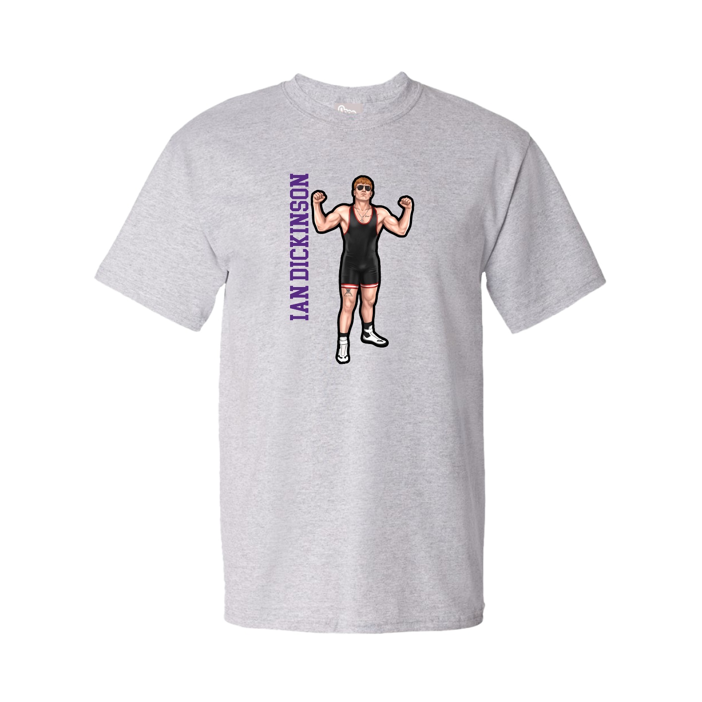 Tee — Name Vertical in Grey
