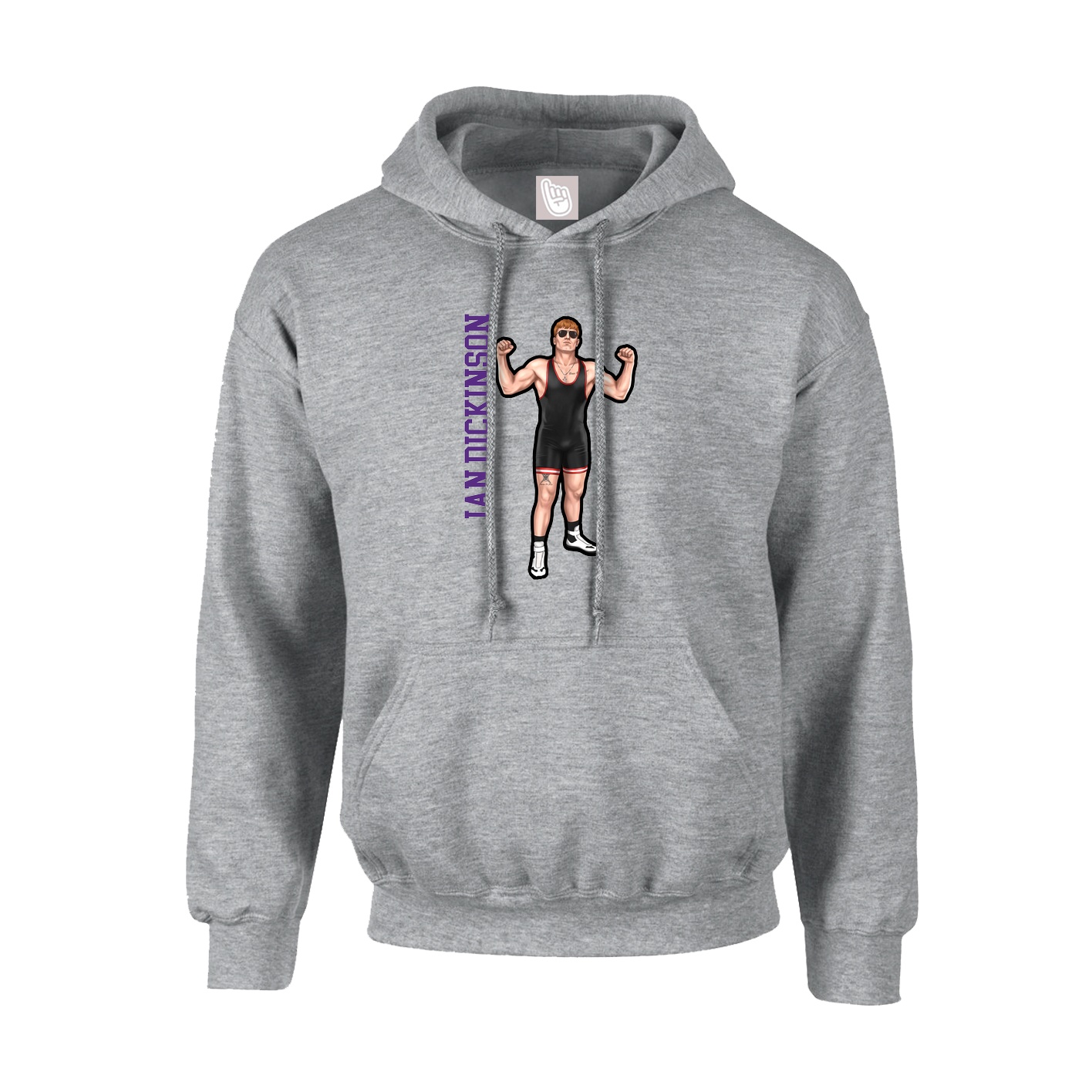 Youth Hoodie — Name Vertical in Grey