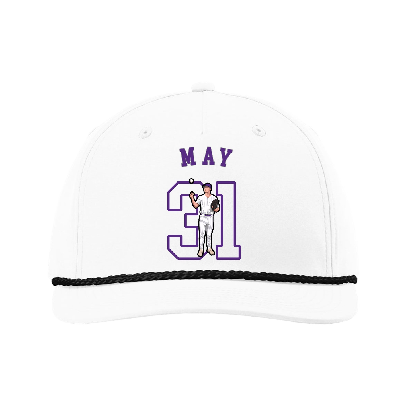 Five-Panel Classic Rope Cap — Shirsey Arch in White