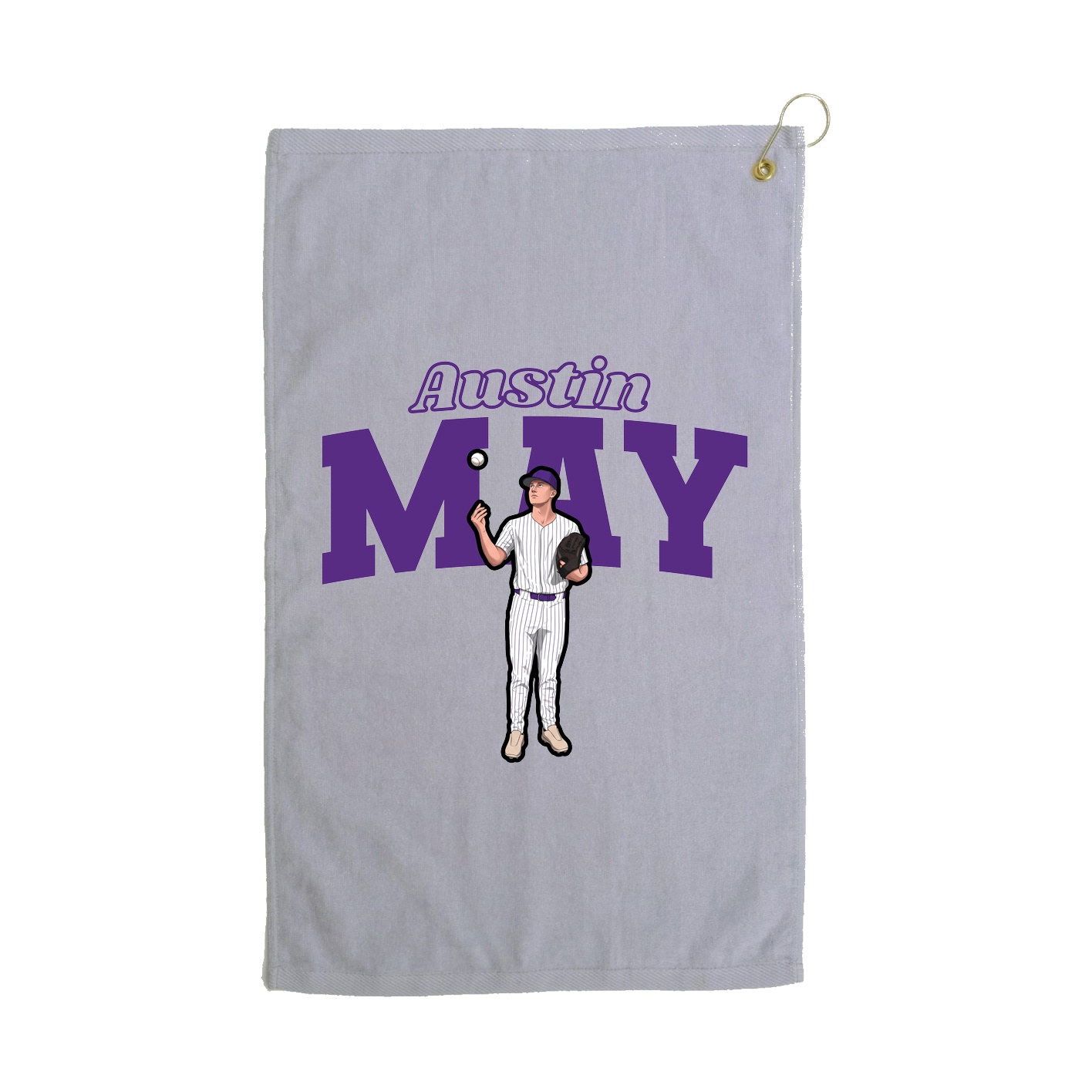 Golf Towel — Name Arch in Grey