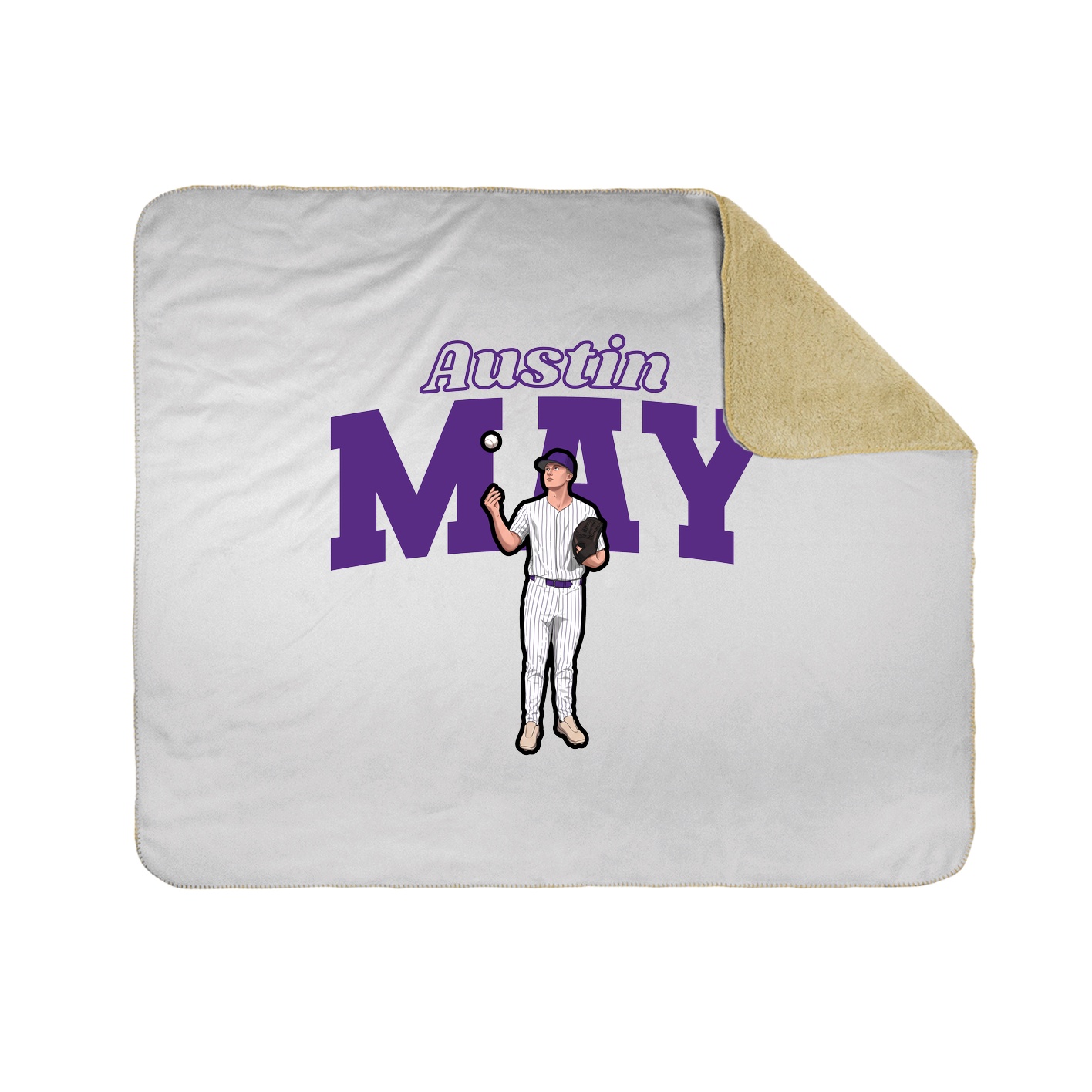 Throw Blanket — Name Arch in White