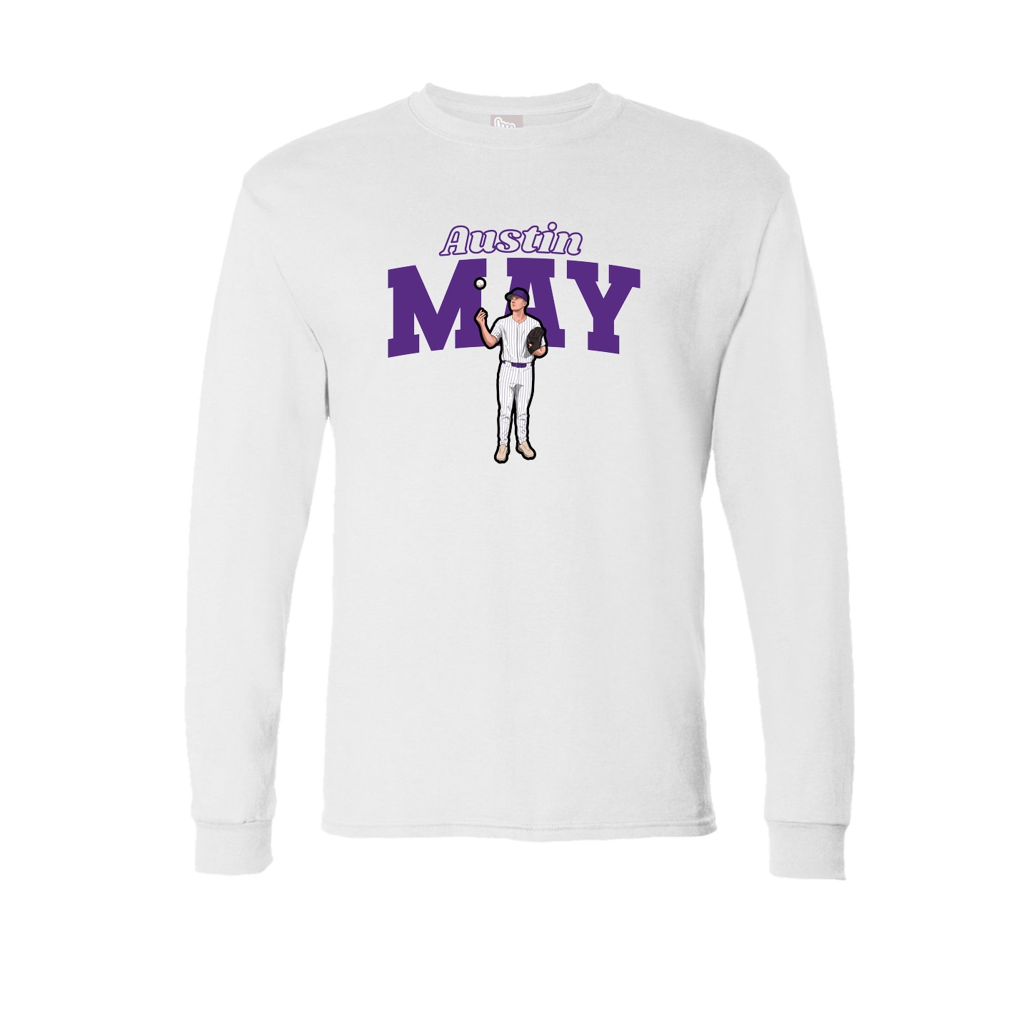 Long Sleeve Tee — Name Arch in White