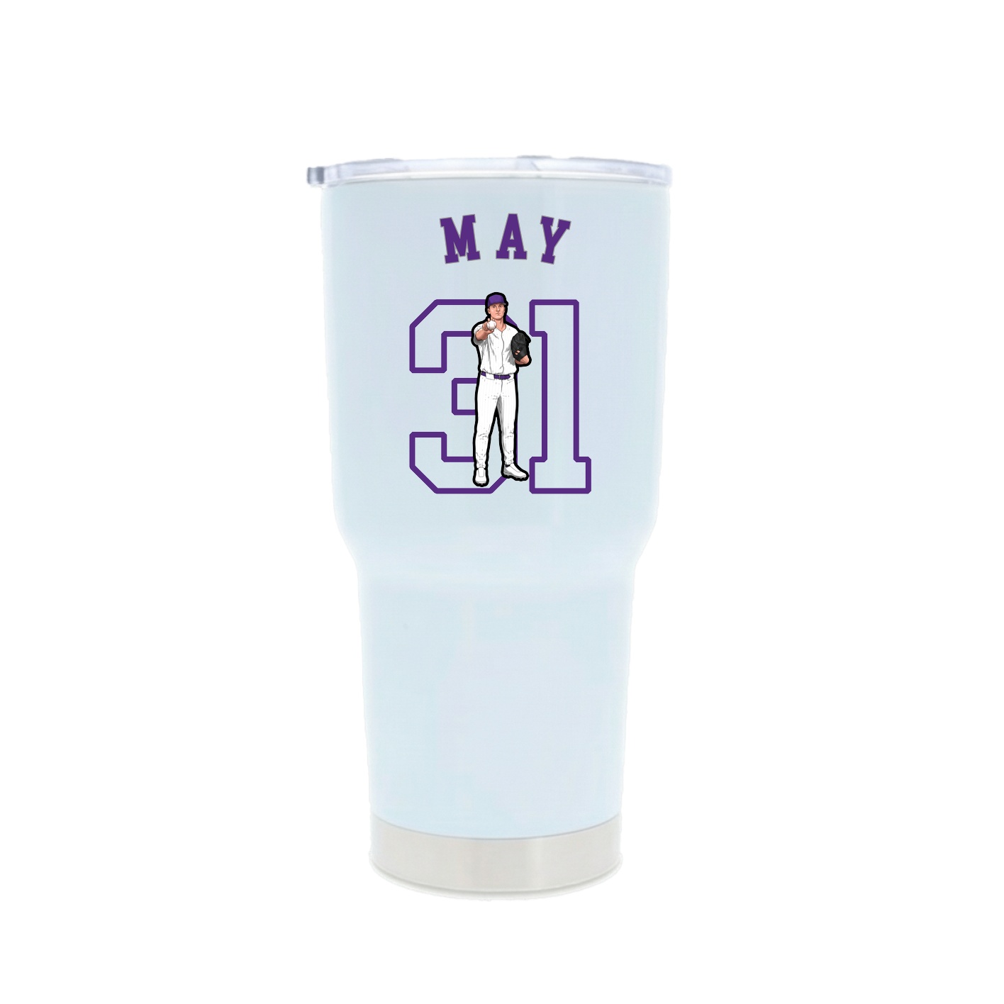 30oz Stainless Steel Tumbler — Shirsey Arch in White