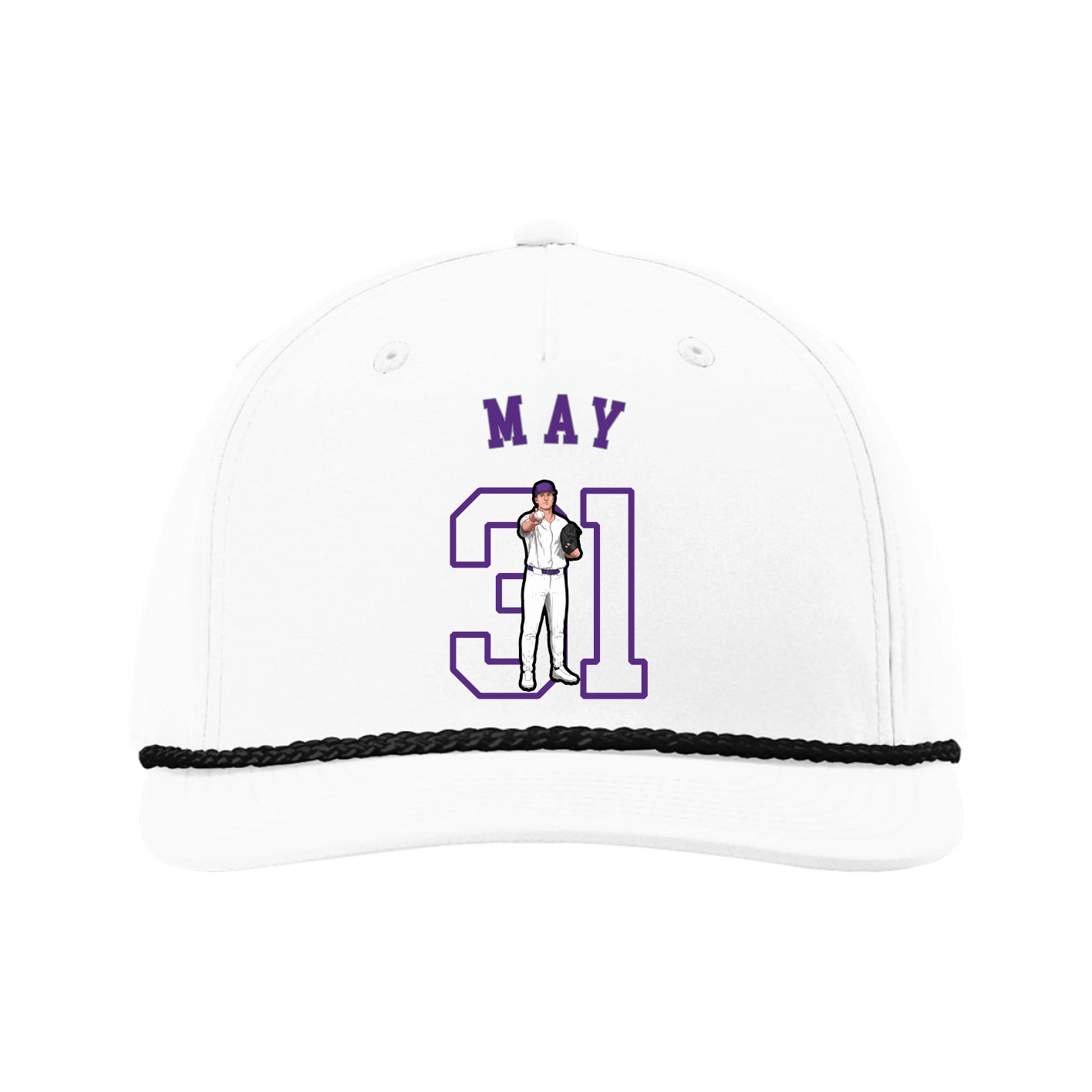 Five-Panel Classic Rope Cap — Shirsey Arch in White
