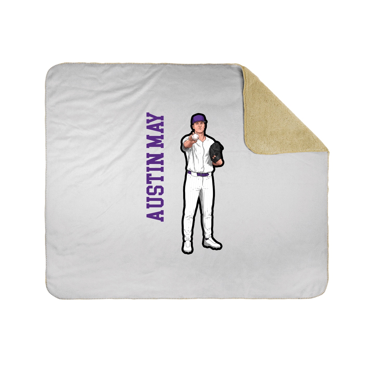 Throw Blanket — Name Vertical in White