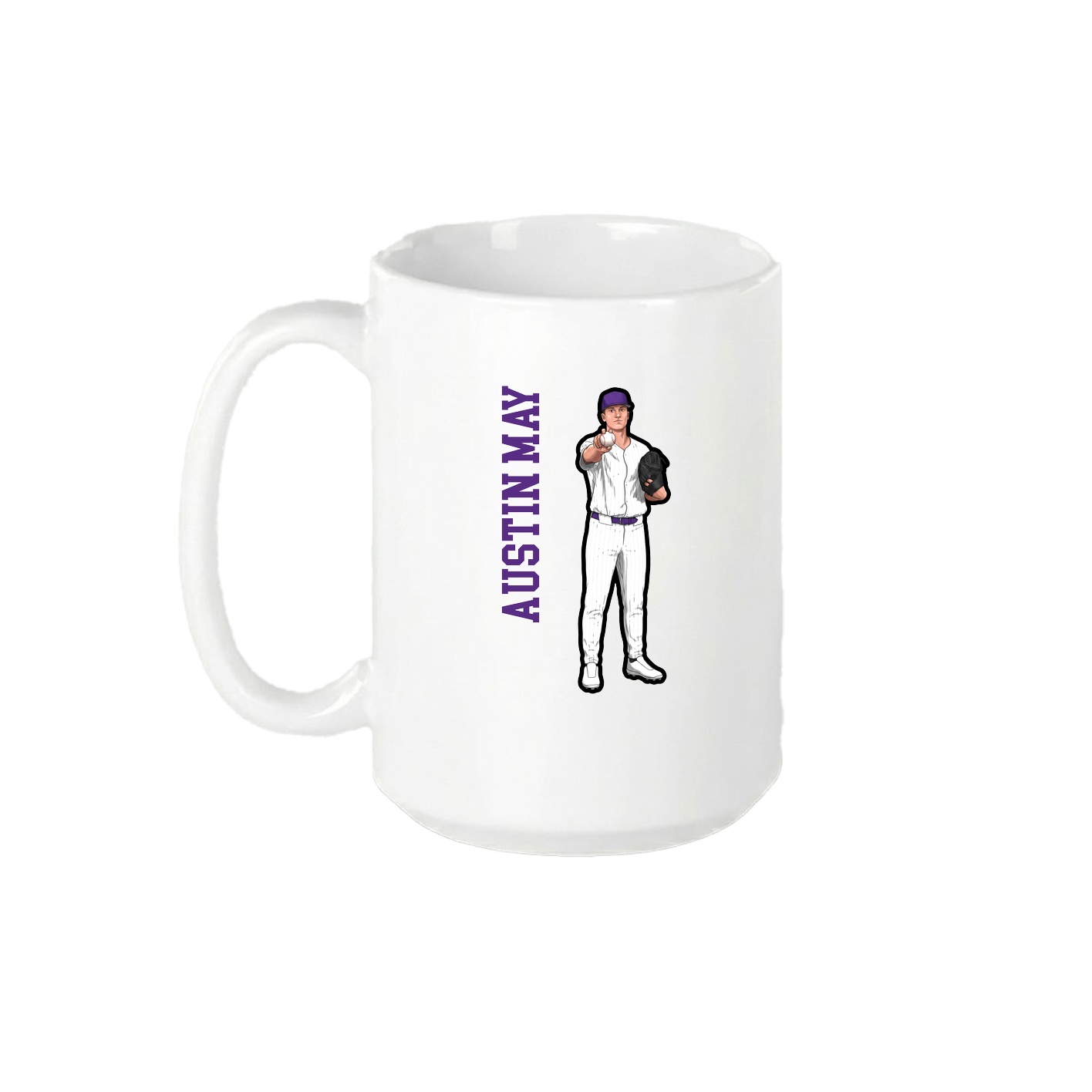 15oz Coffee Mug — Name Vertical in White
