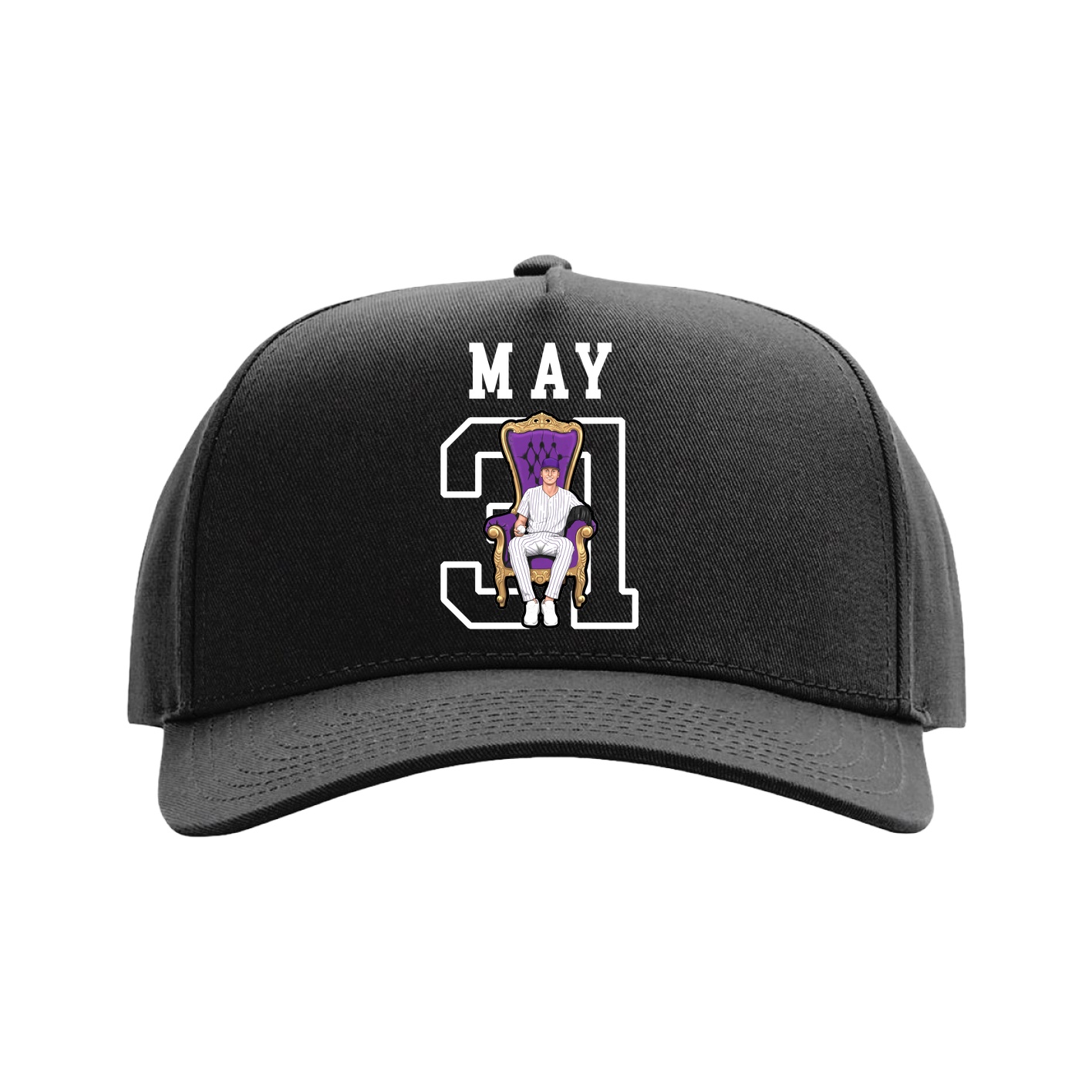 Full Fabric Five-Panel Champ Cap — Shirsey in Black