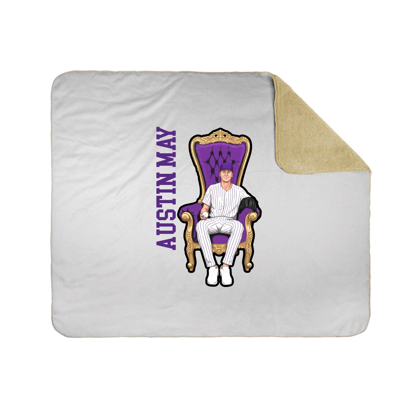 Throw Blanket — Name Vertical in White