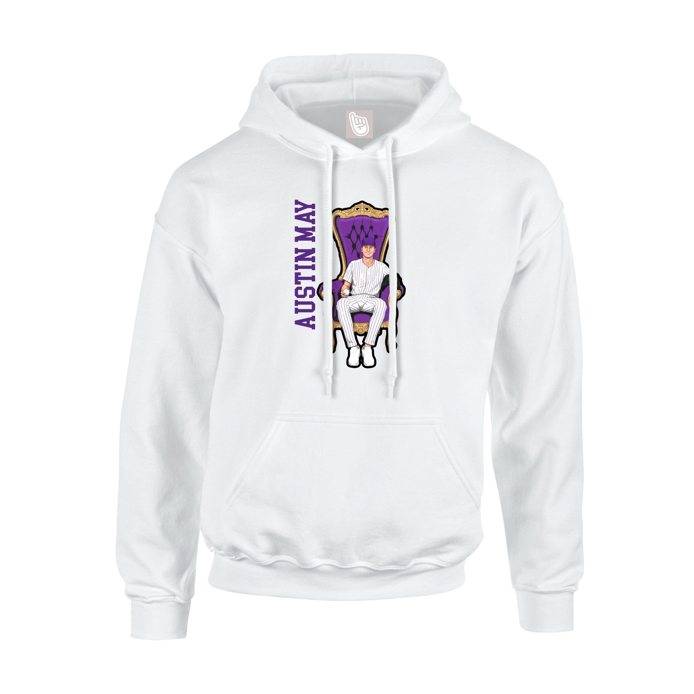 Hoodie — Name Vertical in White