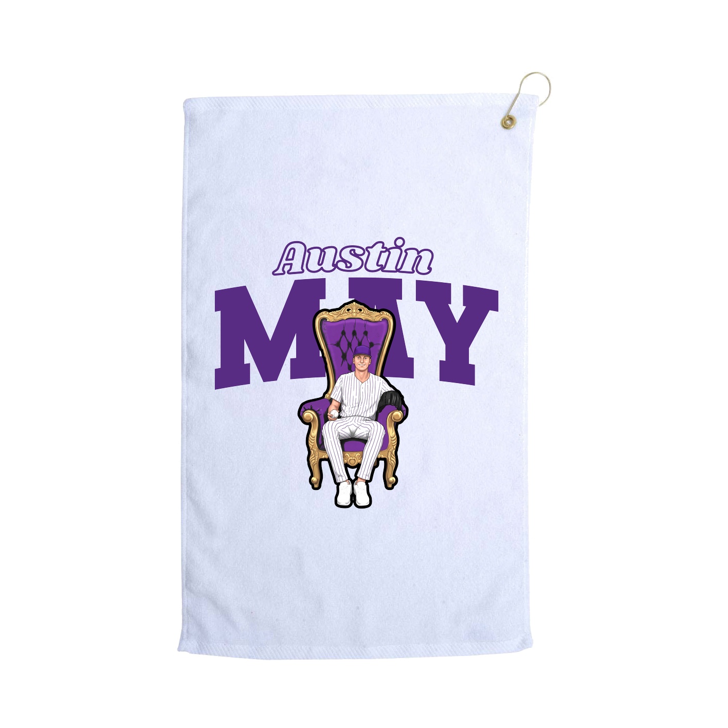 Golf Towel — Name Arch in White