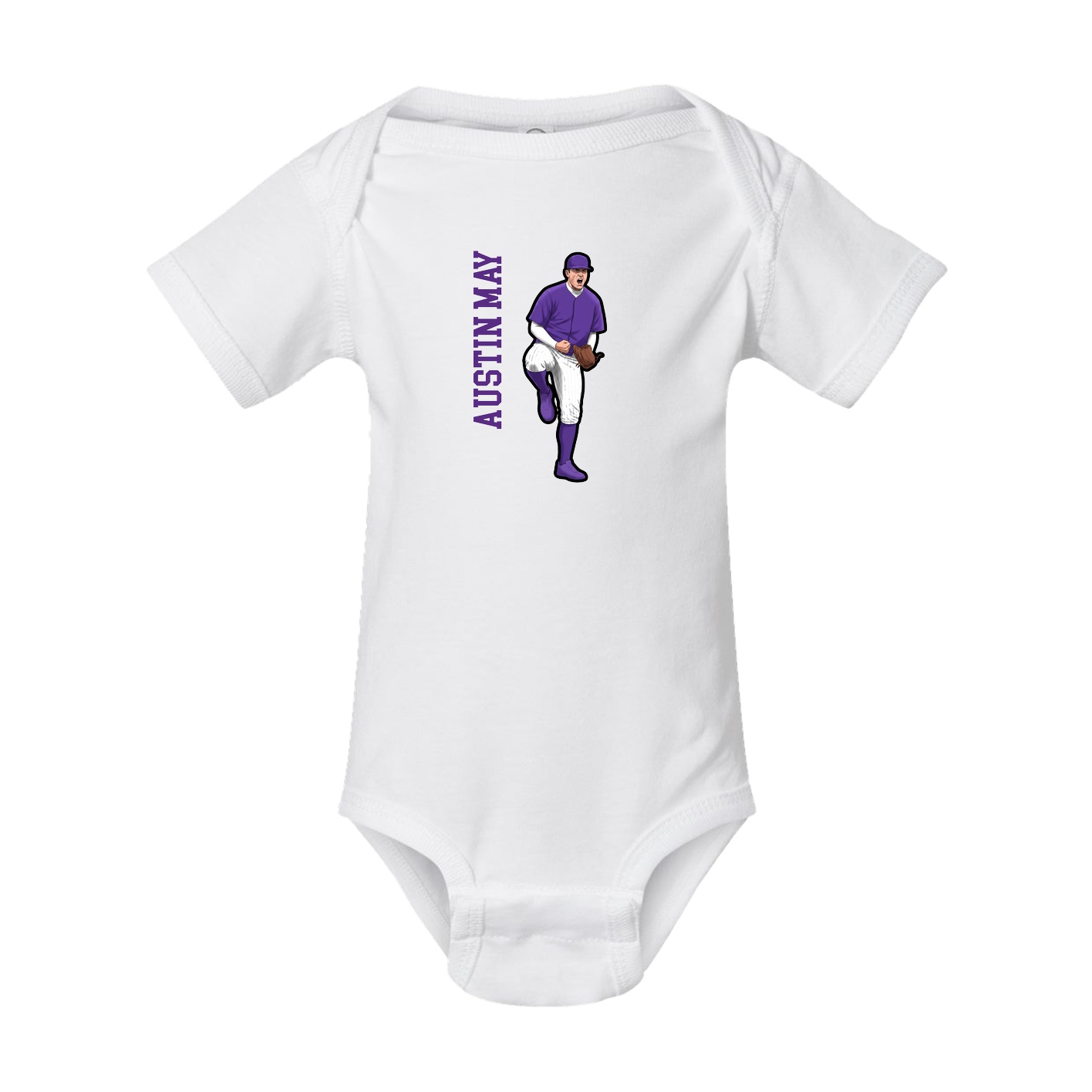Baby Onesie — Name Vertical in White
