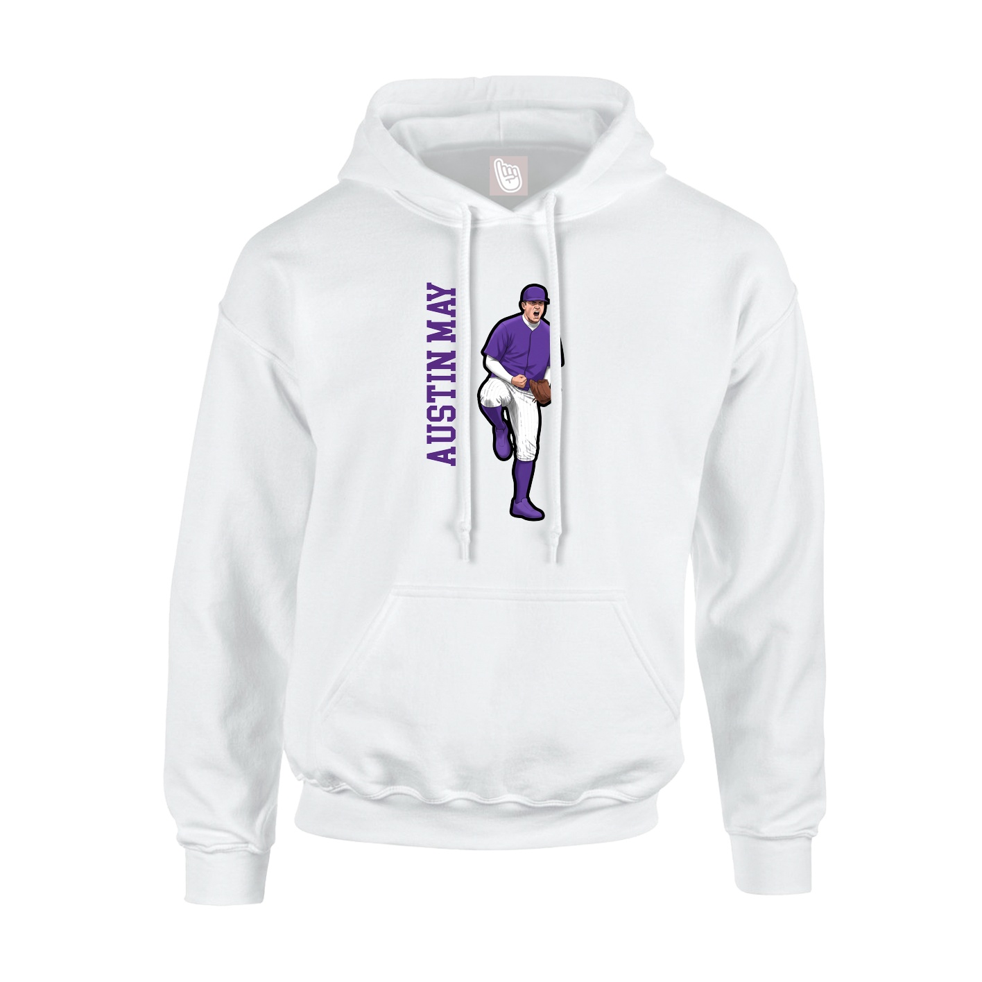 Youth Hoodie — Name Vertical in White
