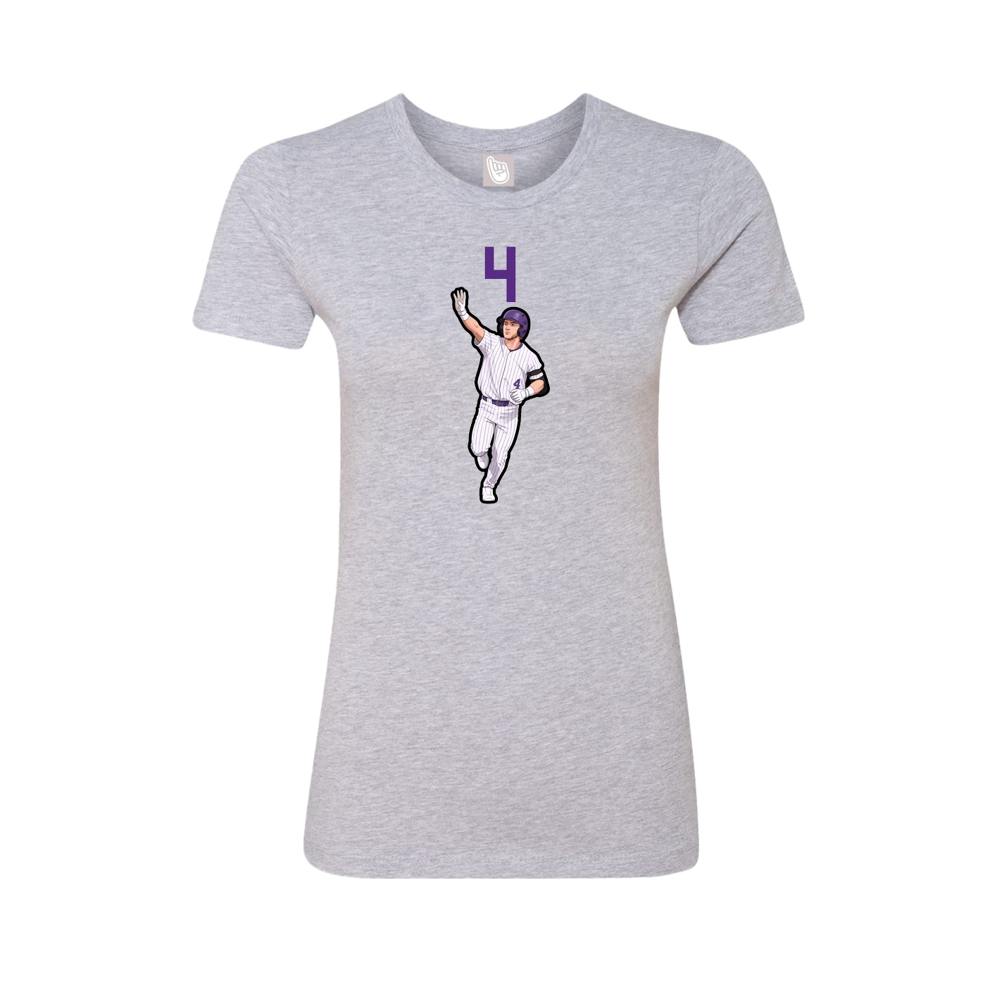 Fitted Women's Tee — Number Top in Grey