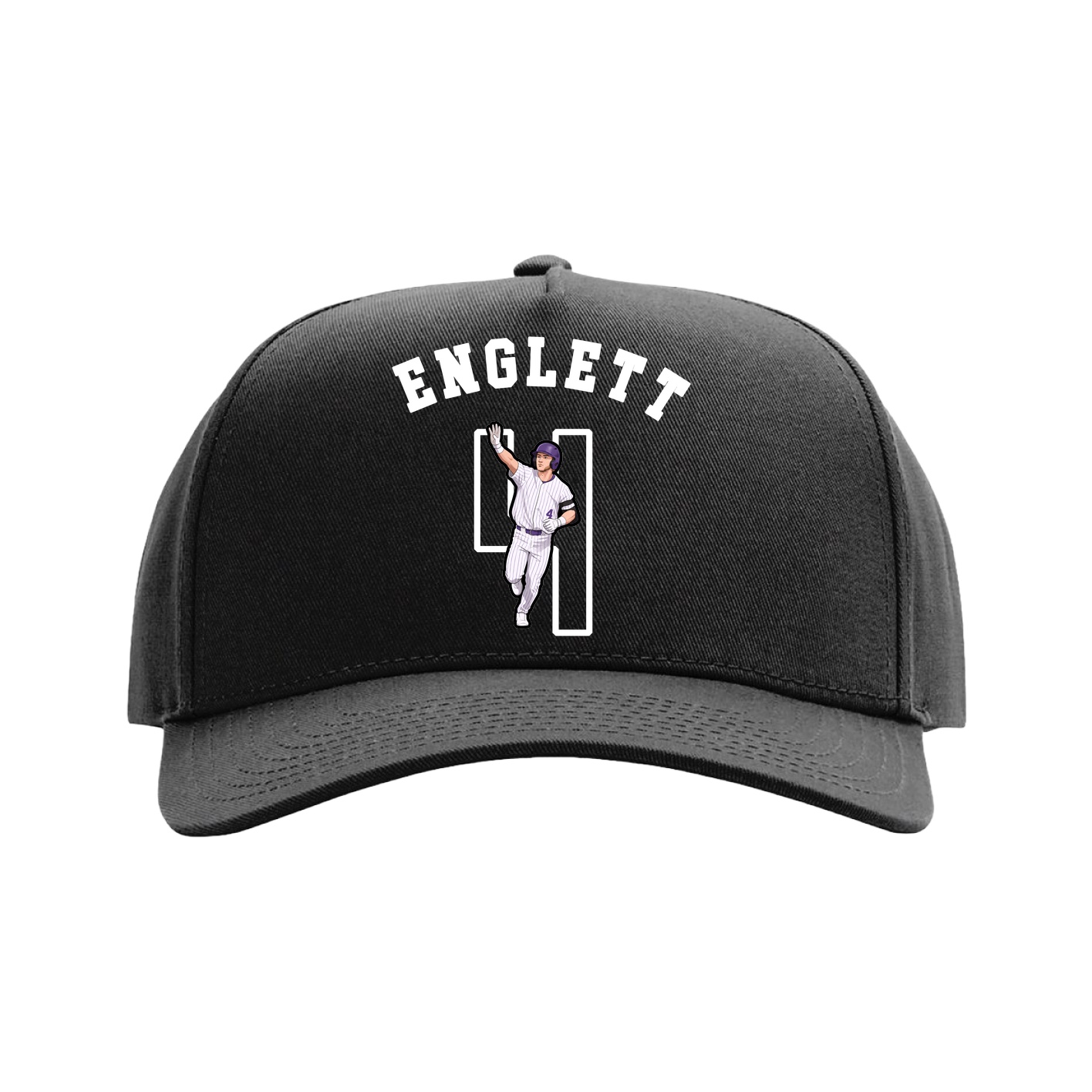 Full Fabric Five-Panel Champ Cap — Shirsey Arch in Black