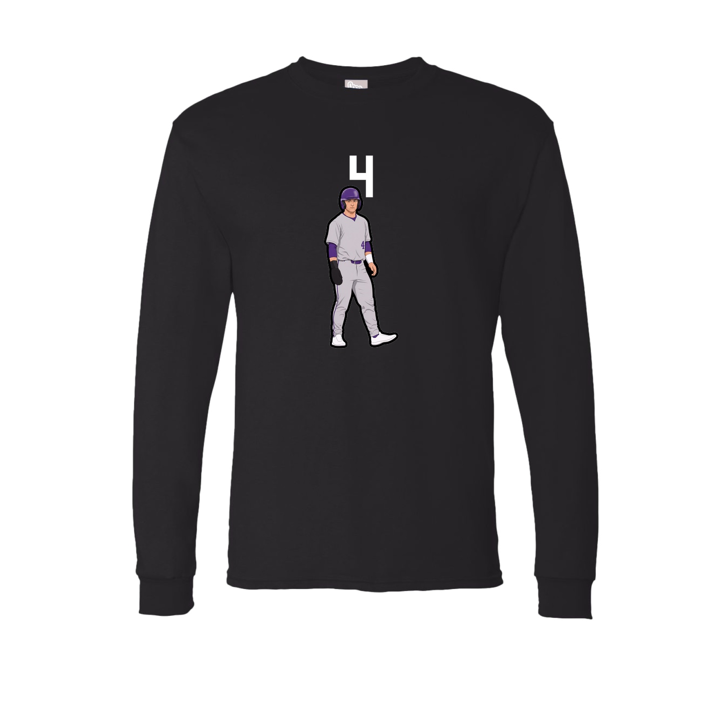 Long Sleeve Tee — Number Top in Black