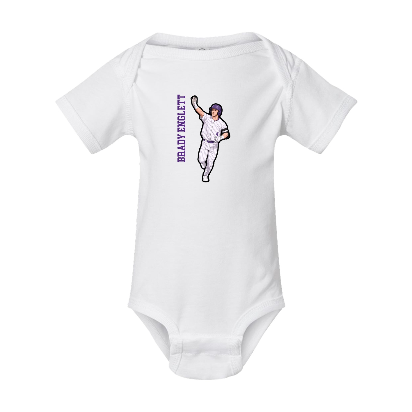 Baby Onesie — Name Vertical in White