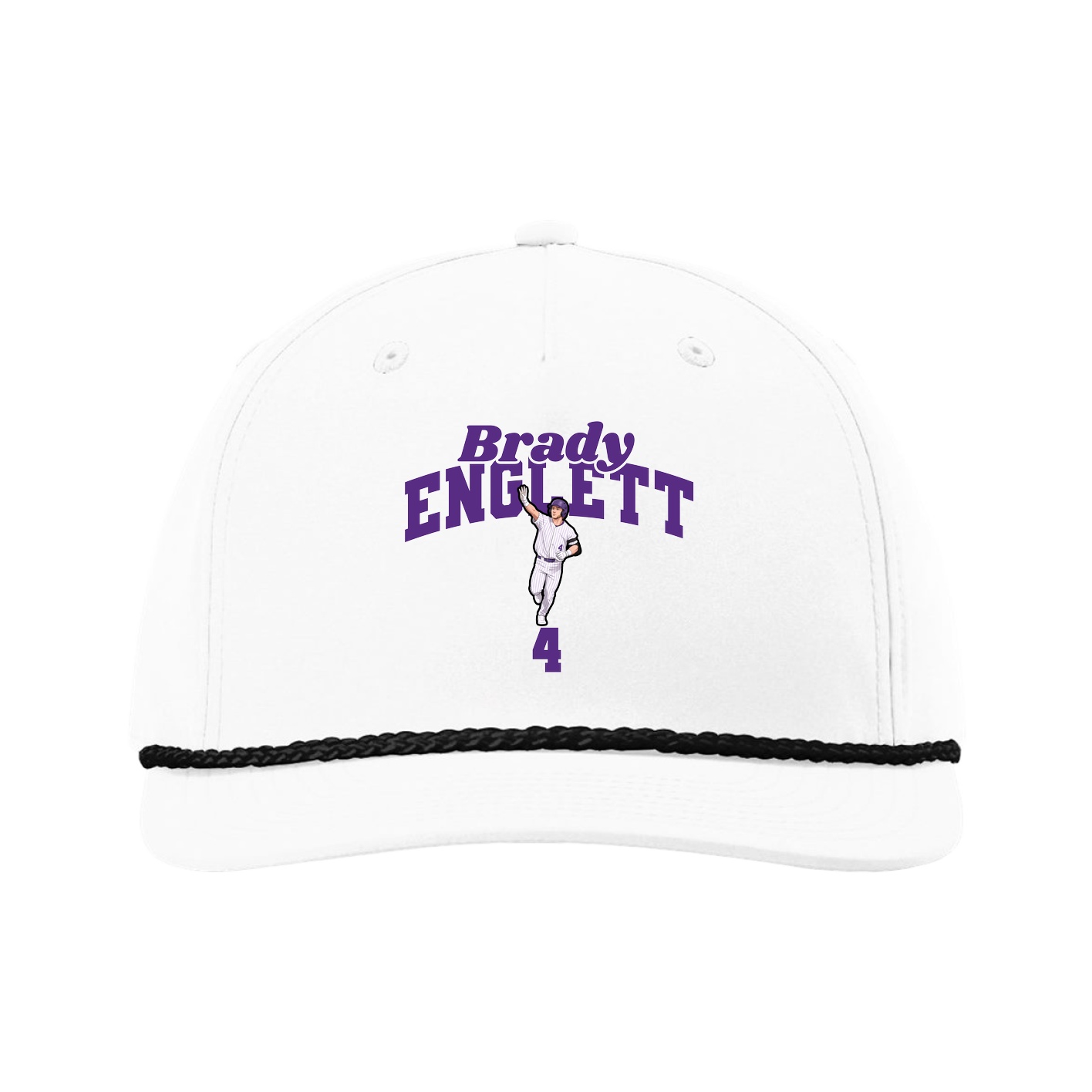 Five-Panel Classic Rope Cap — Signature Arch in White
