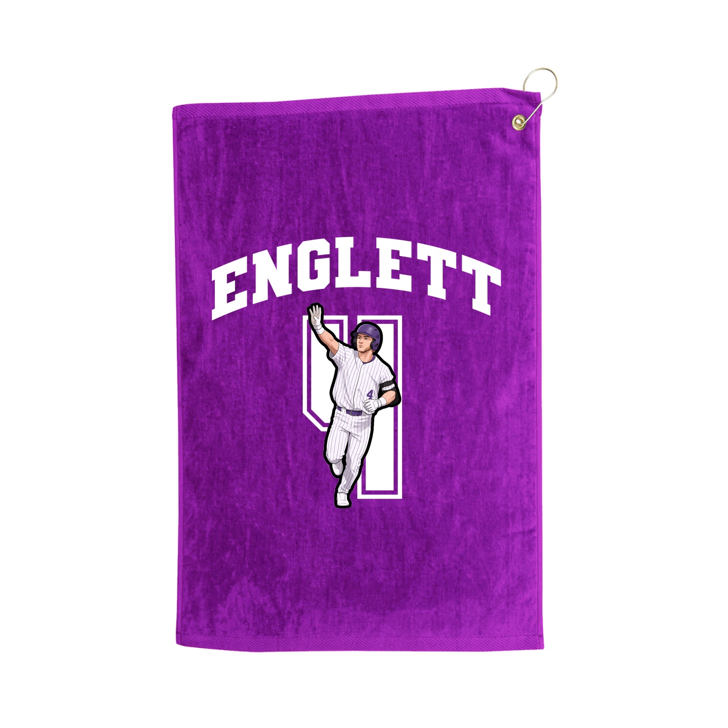 Golf Towel — Number in Purple