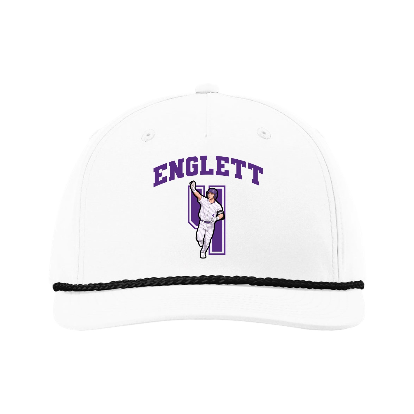 Five-Panel Classic Rope Cap — Number in White