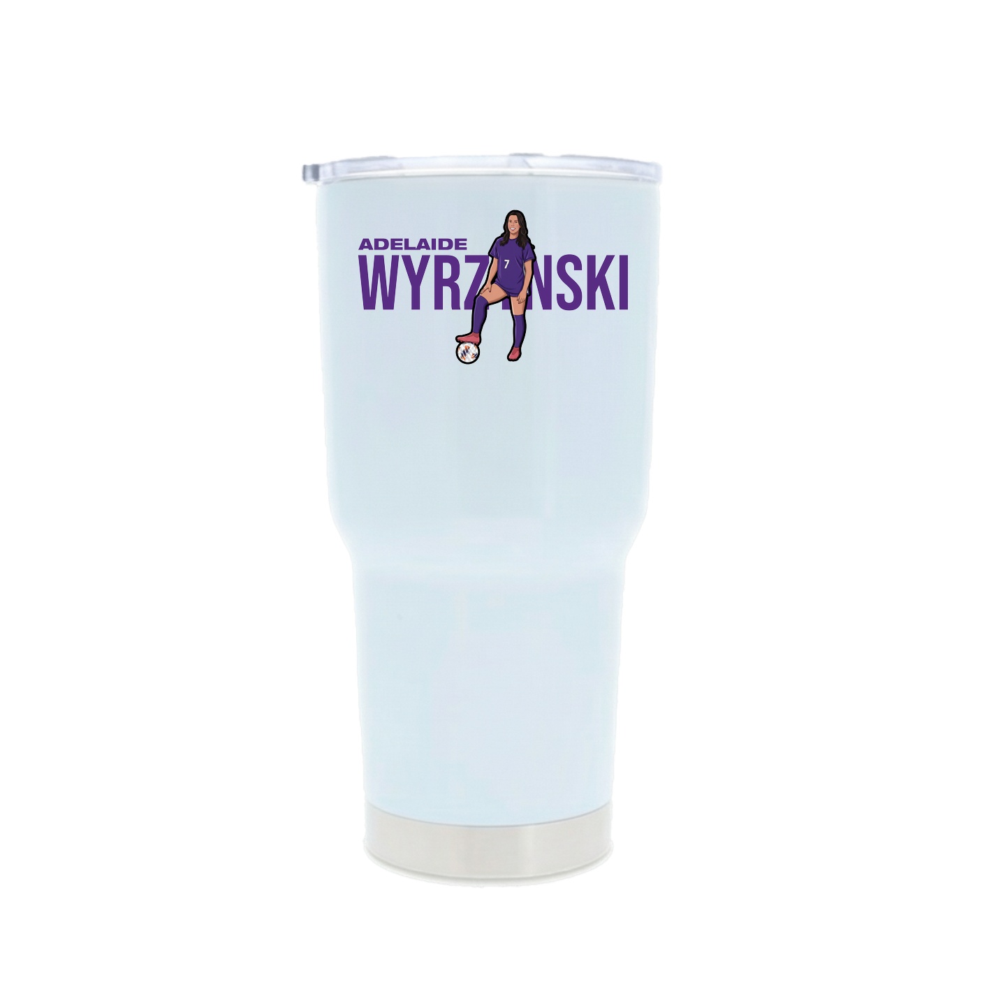 30oz Stainless Steel Tumbler — Player Name in White