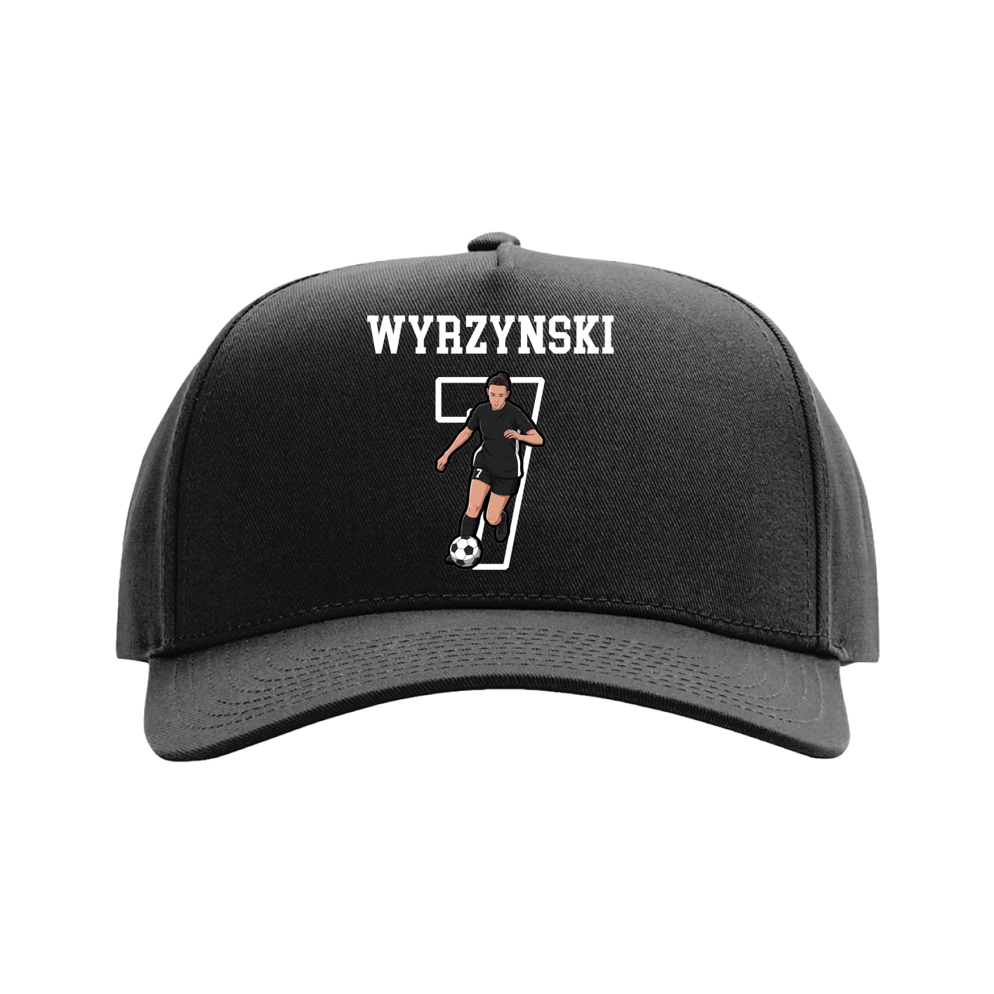 Full Fabric Five-Panel Champ Cap — Shirsey in Black