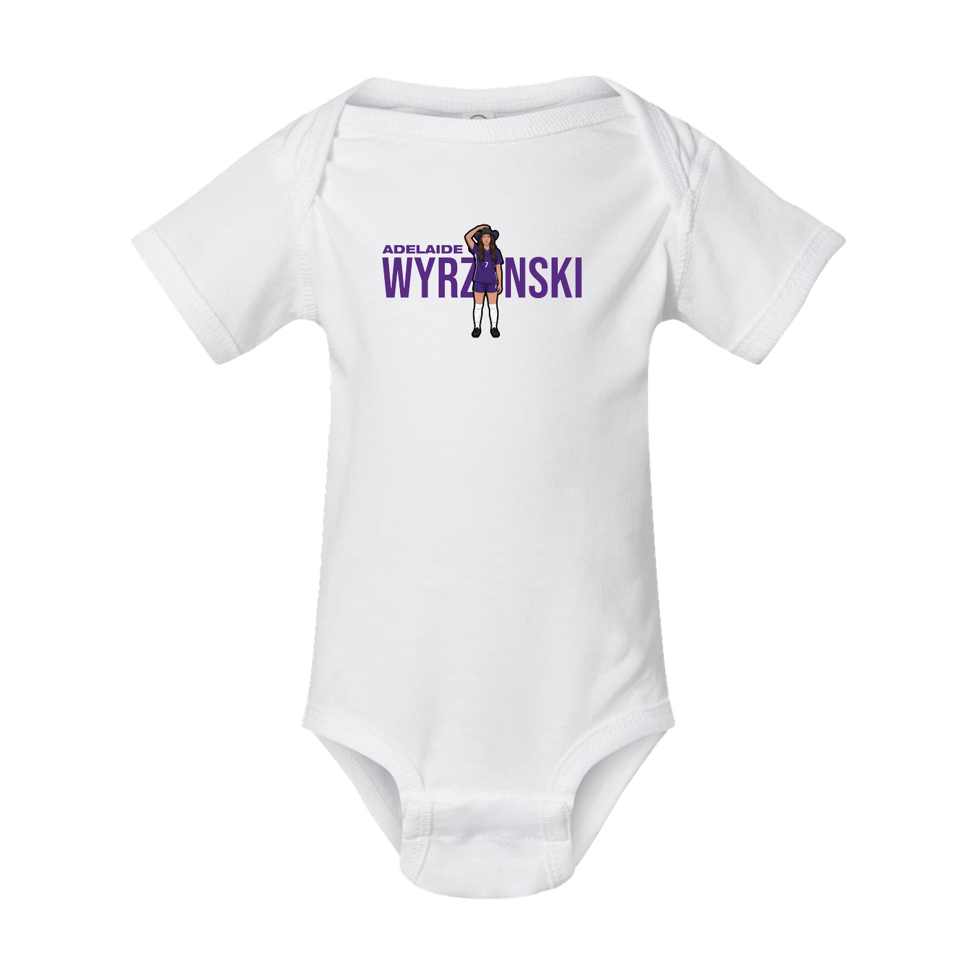 Baby Onesie — Player Name in White