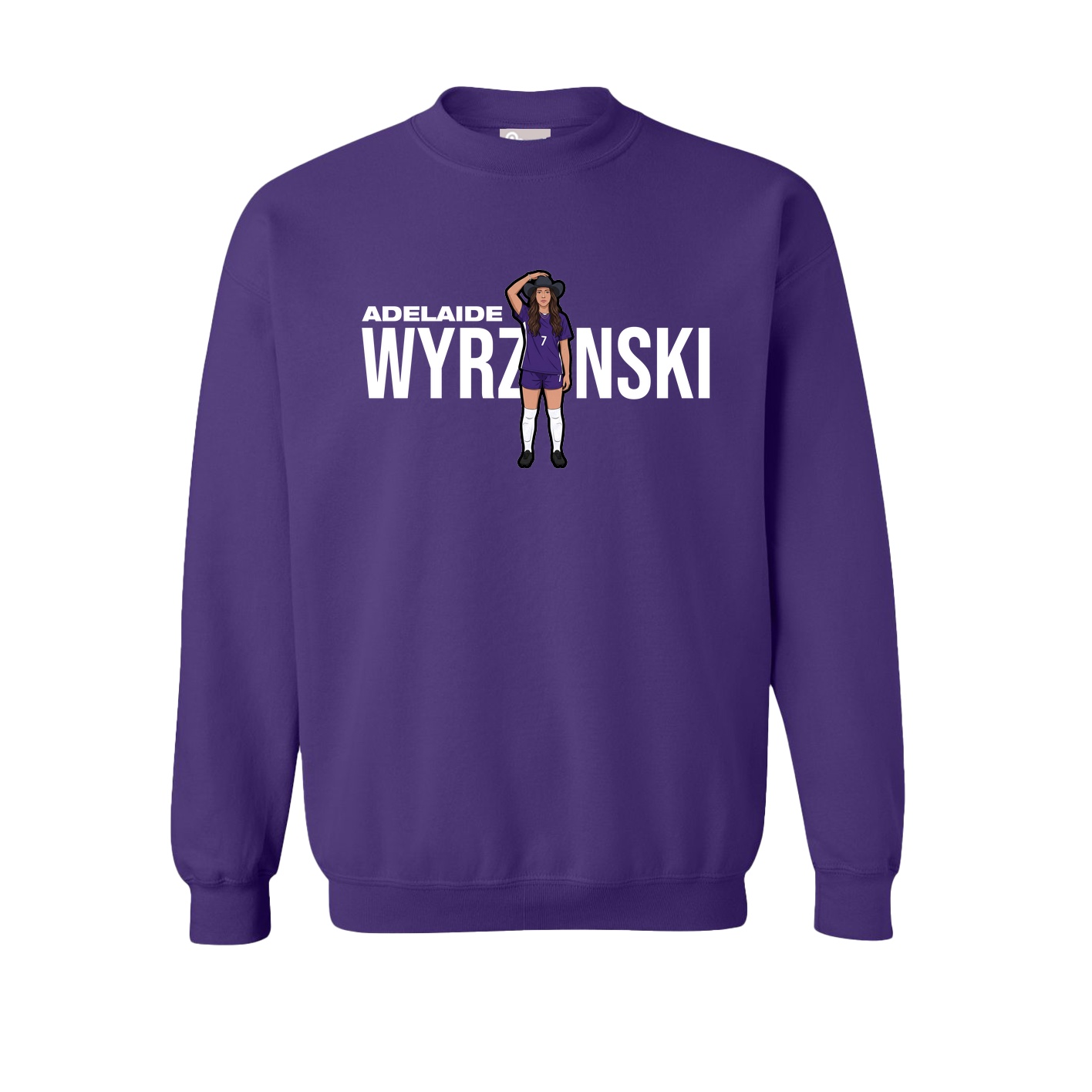 Fleece Crew — Player Name in Purple