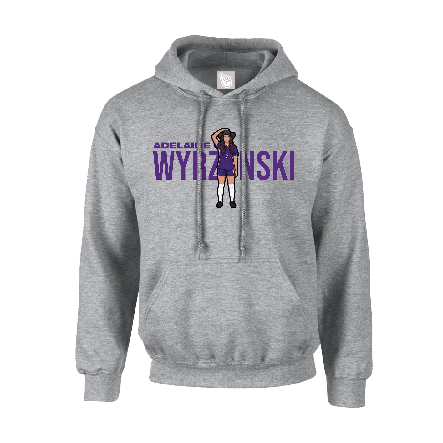 Youth Hoodie — Player Name in Grey