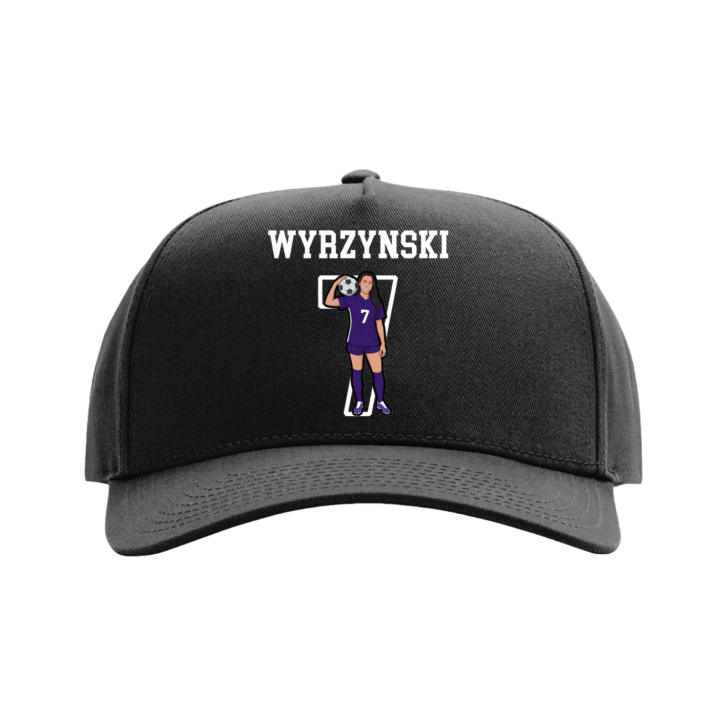 Full Fabric Five-Panel Champ Cap — Shirsey in Black
