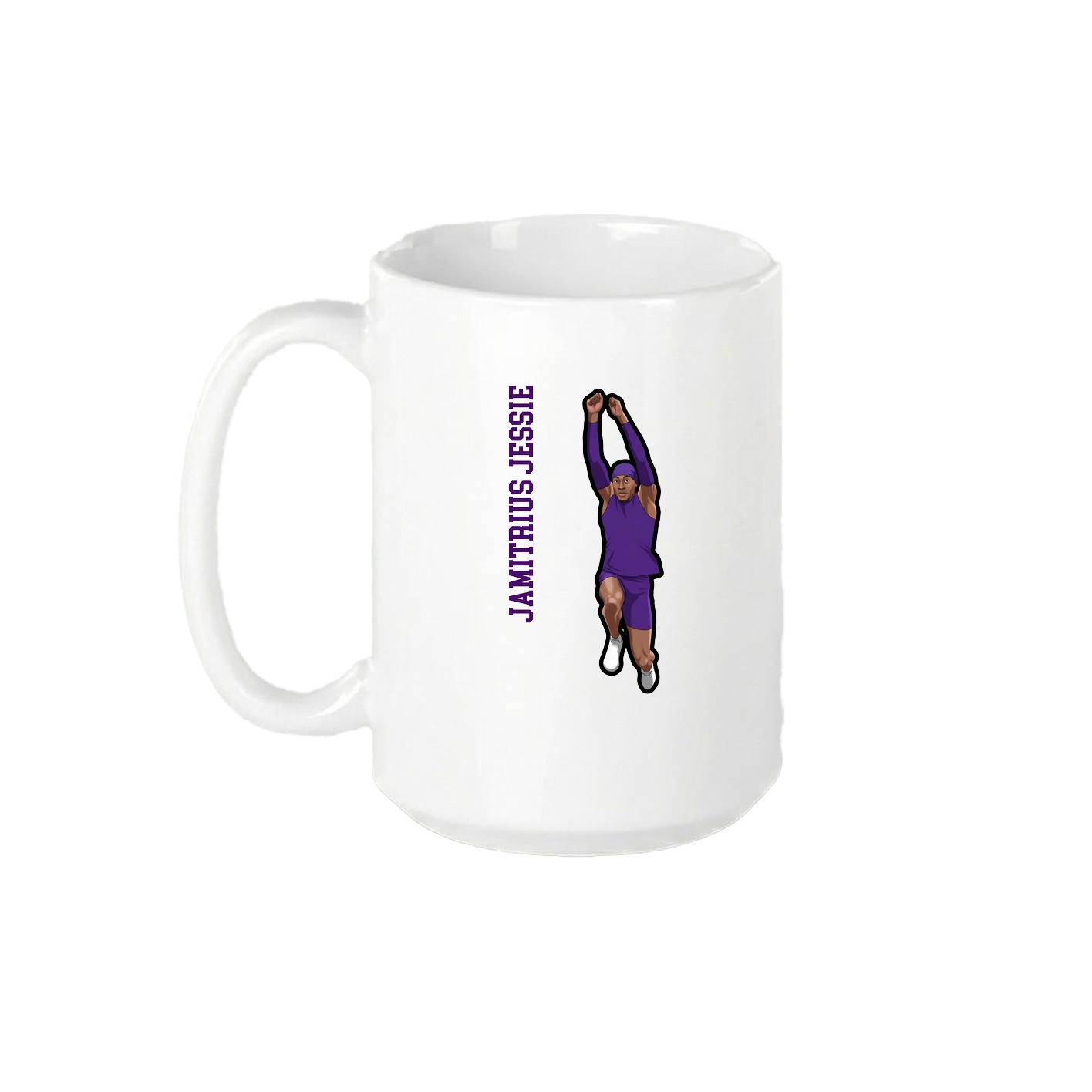 15oz Coffee Mug — Name Vertical in White
