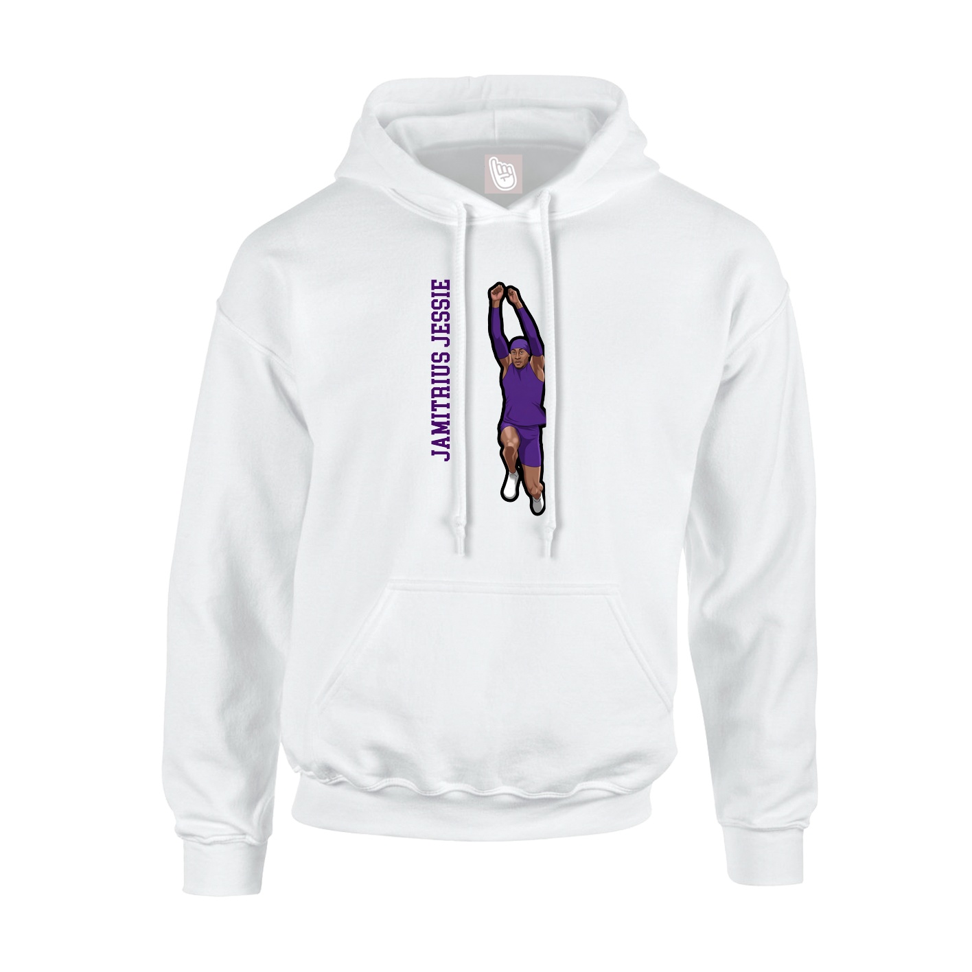 Hoodie — Name Vertical in White